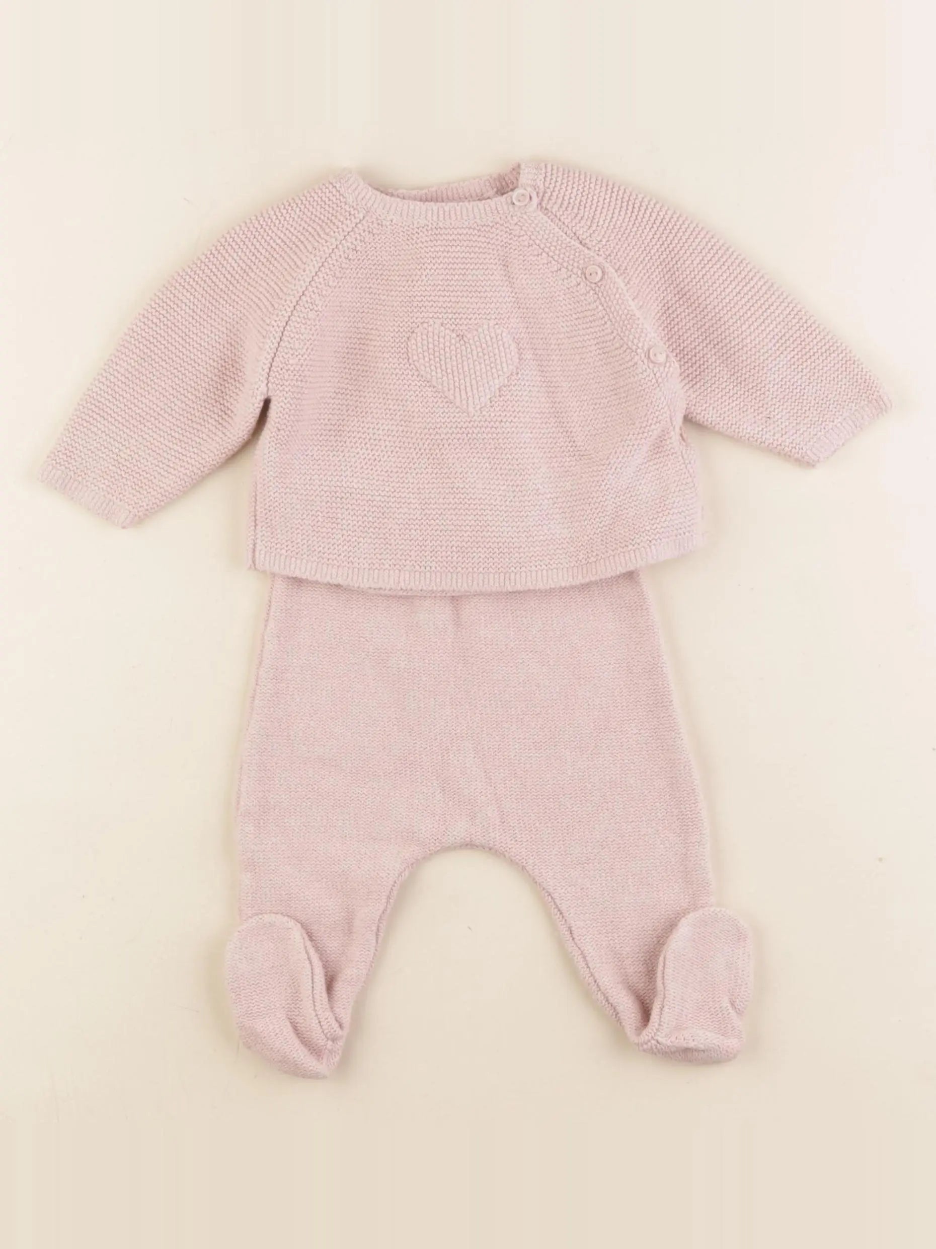 Zara - pyjama coton rose - 0/1 mois