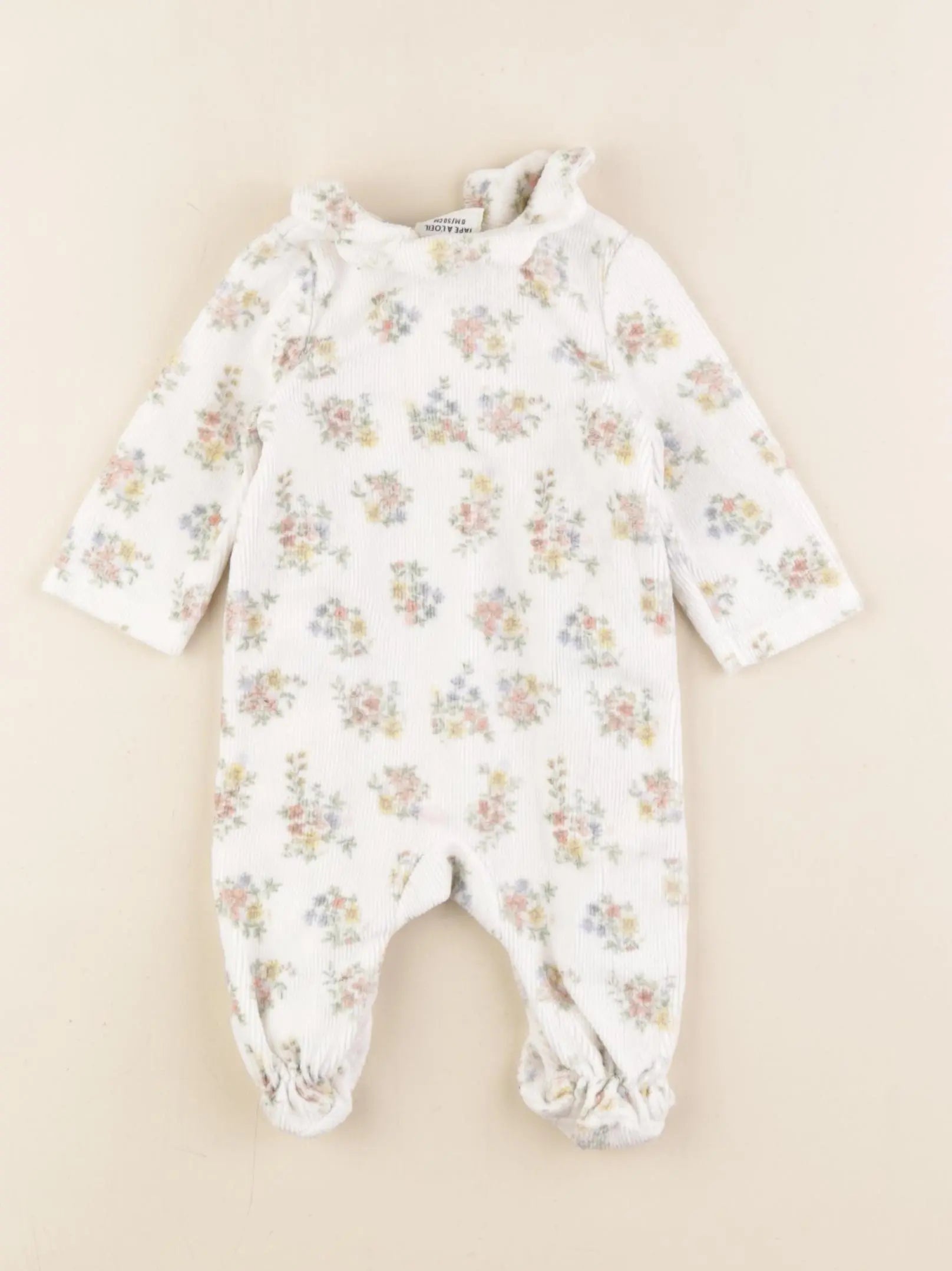 Tape à l'oeil - pyjama velours multicolore - 0 mois