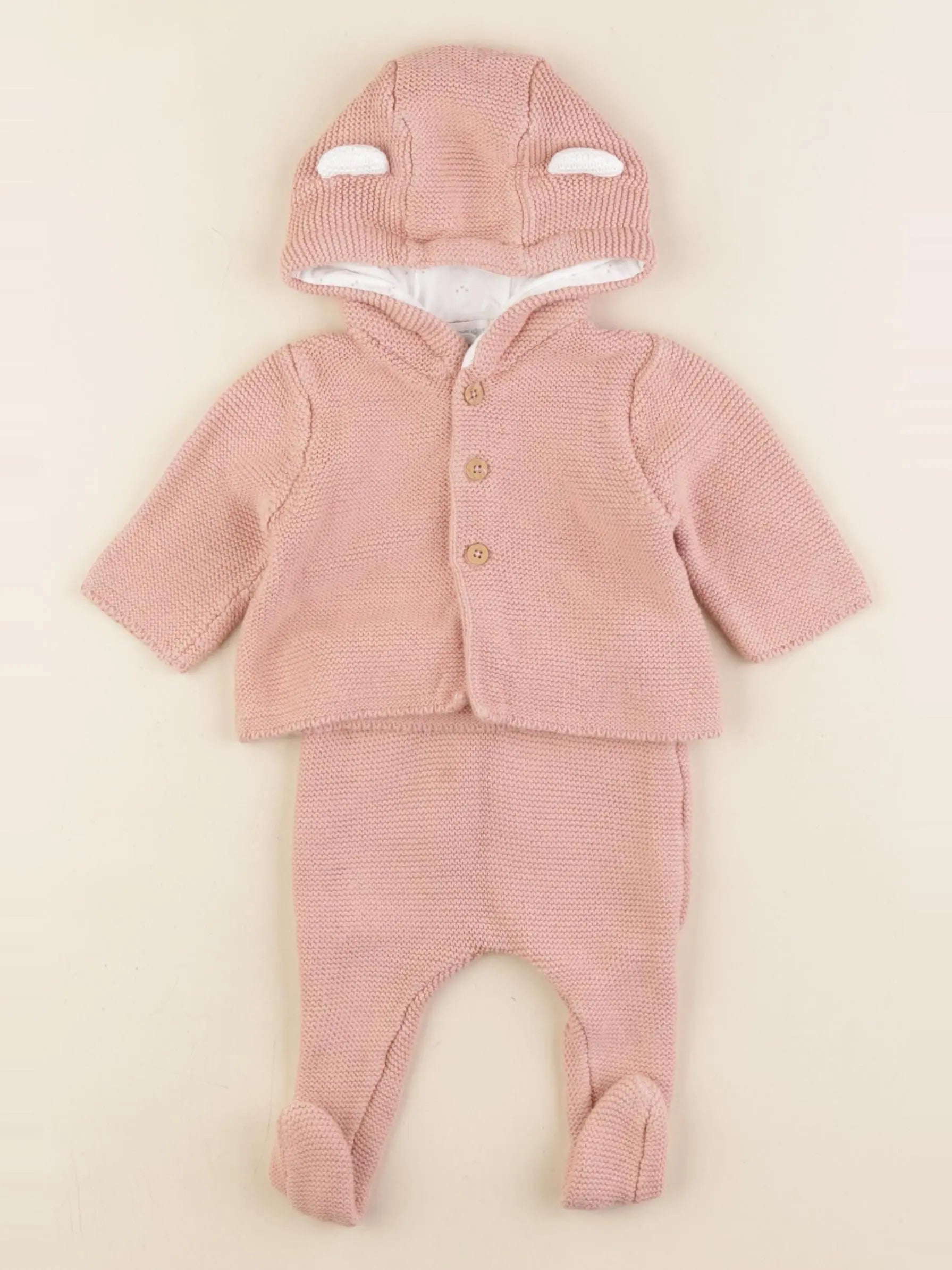 Vertbaudet - ensemble rose - 1 mois