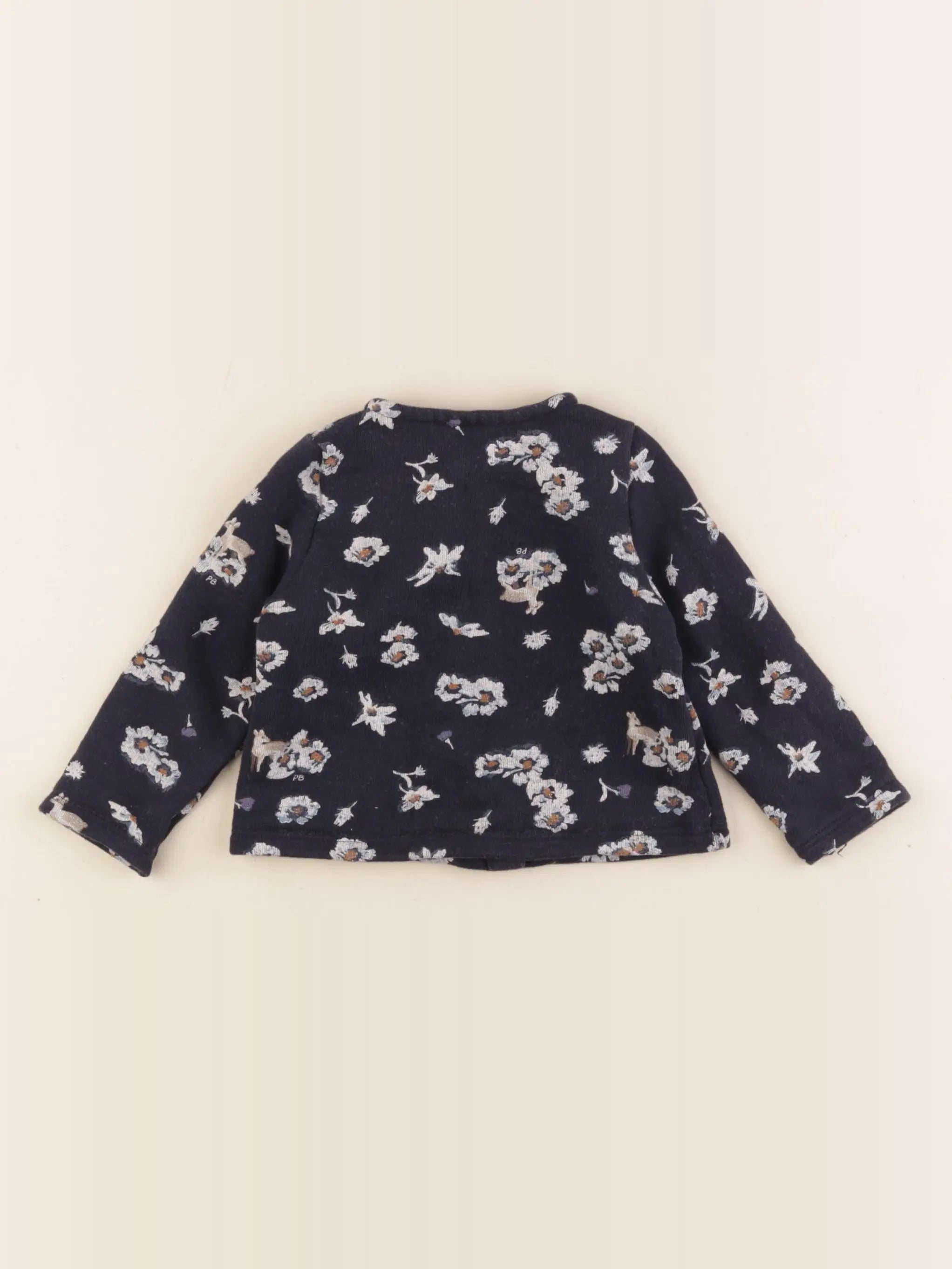 Petit Bateau - sweat bleu - 12 mois