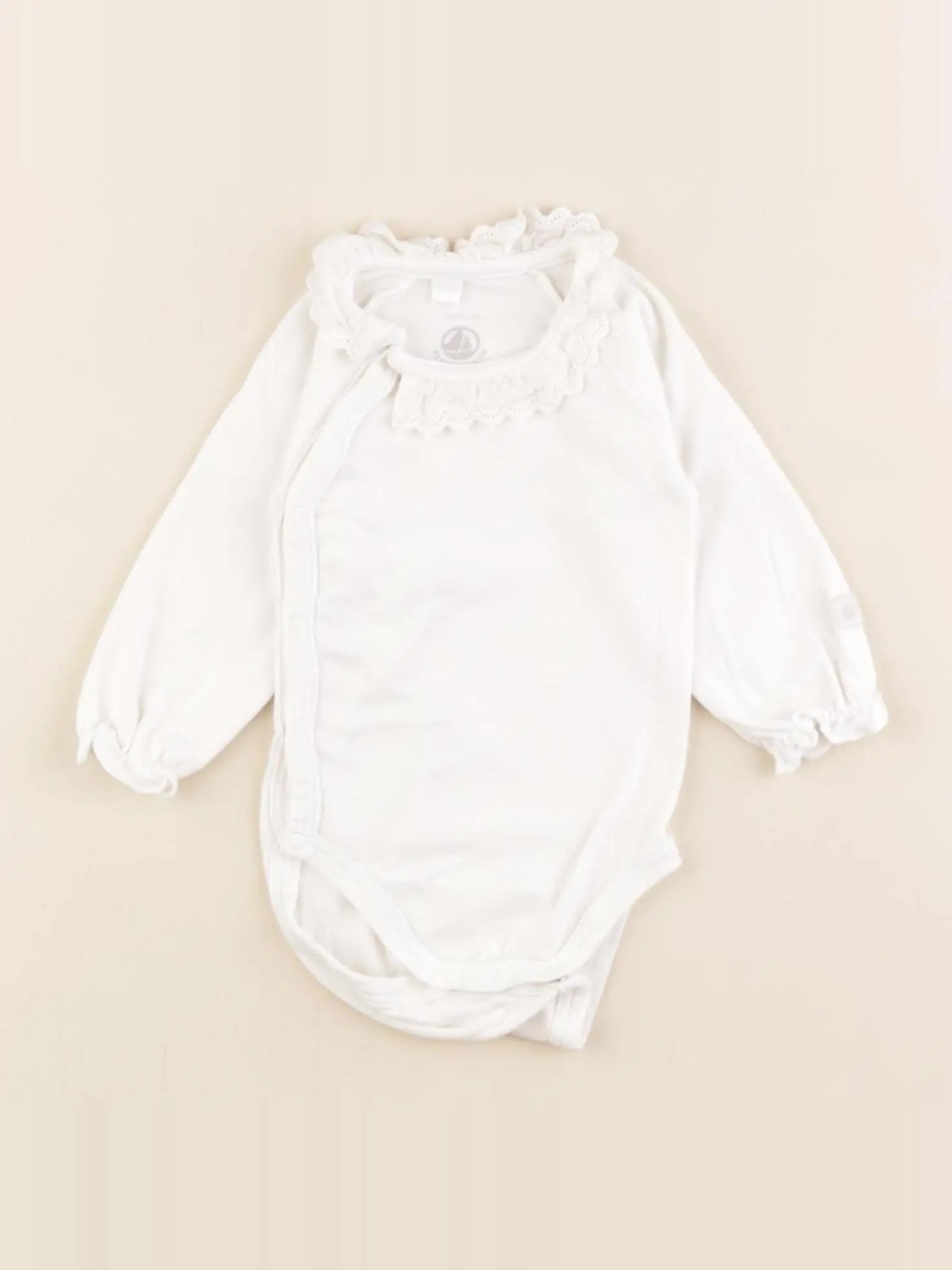 Petit Bateau - body à col blanc - 3 mois