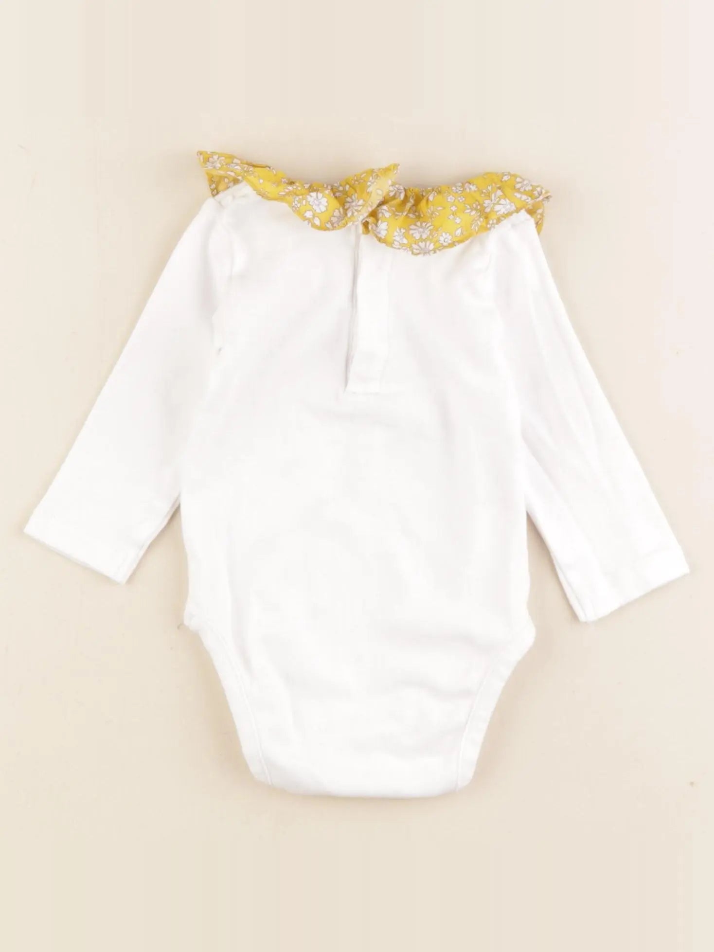Jacadi - body liberty blanc, jaune - 6 mois