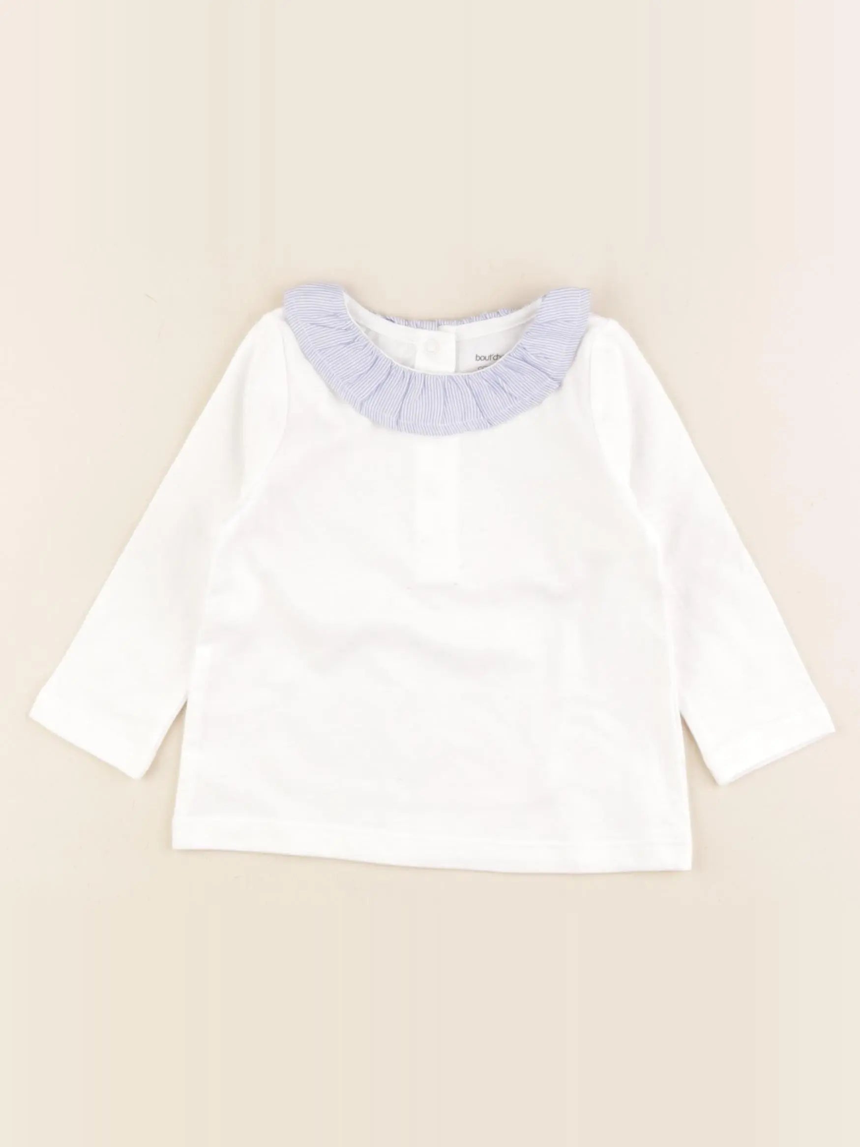 Boutchou - tee-shirt bleu, blanc - 6 mois