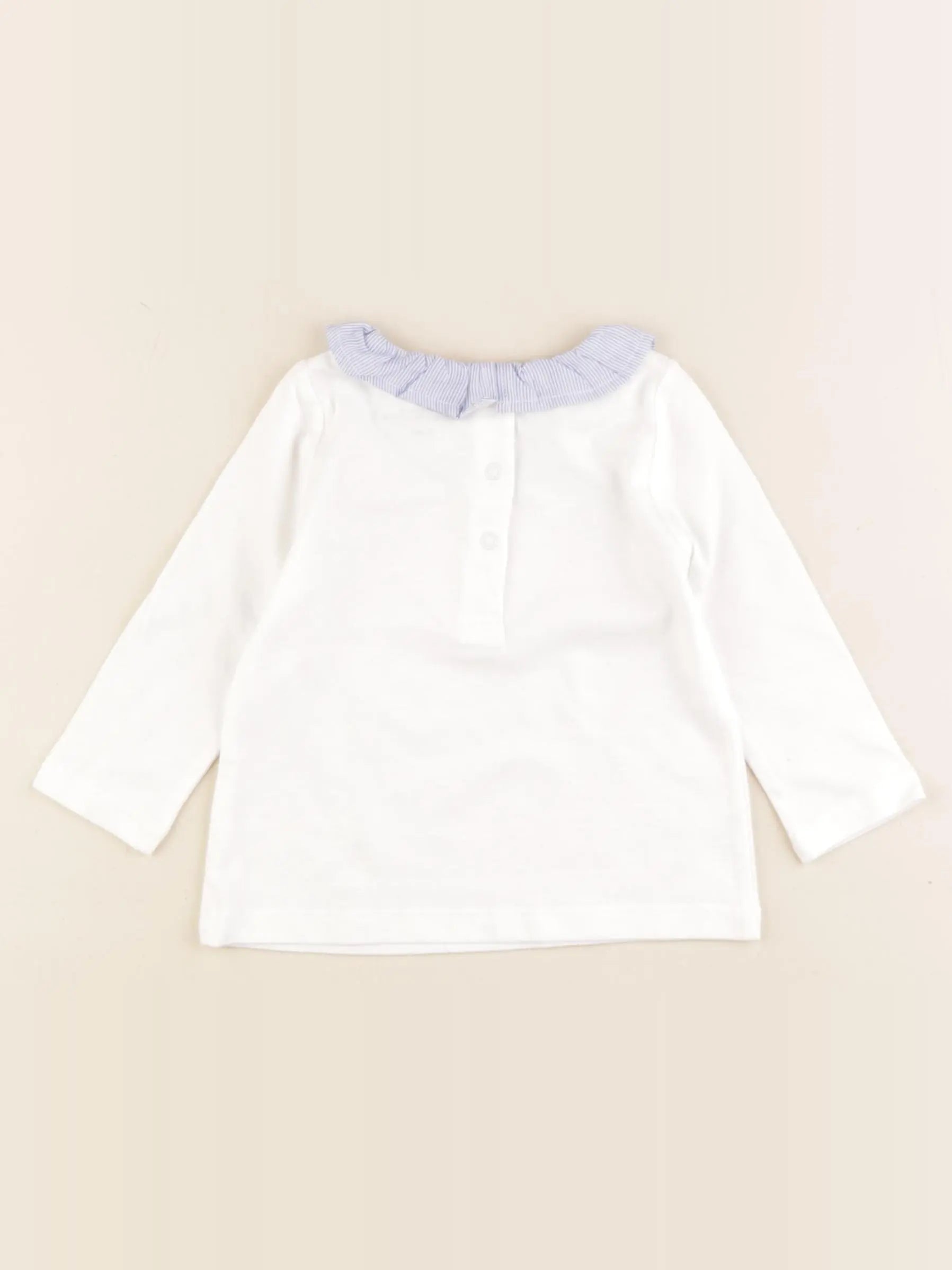 Boutchou - tee-shirt bleu, blanc - 6 mois
