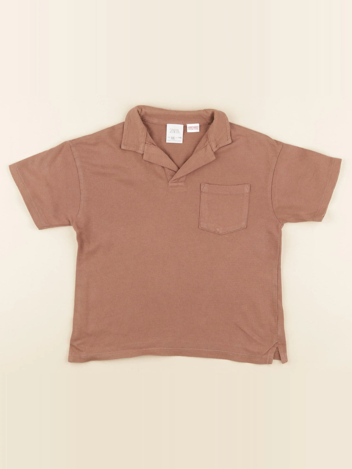 Zara - polo marron - 4/5 ans