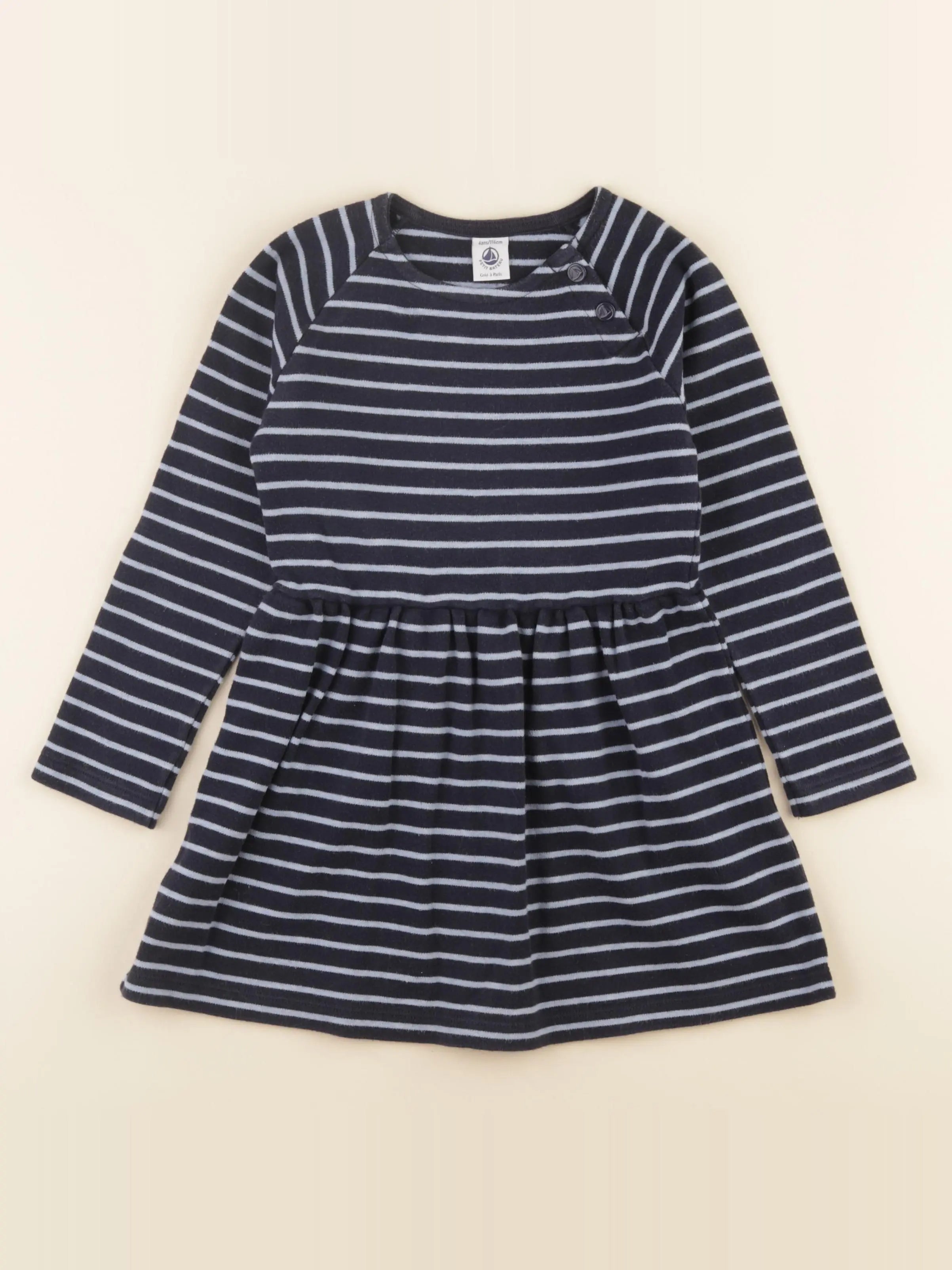 Petit Bateau - robe bleu - 6 ans