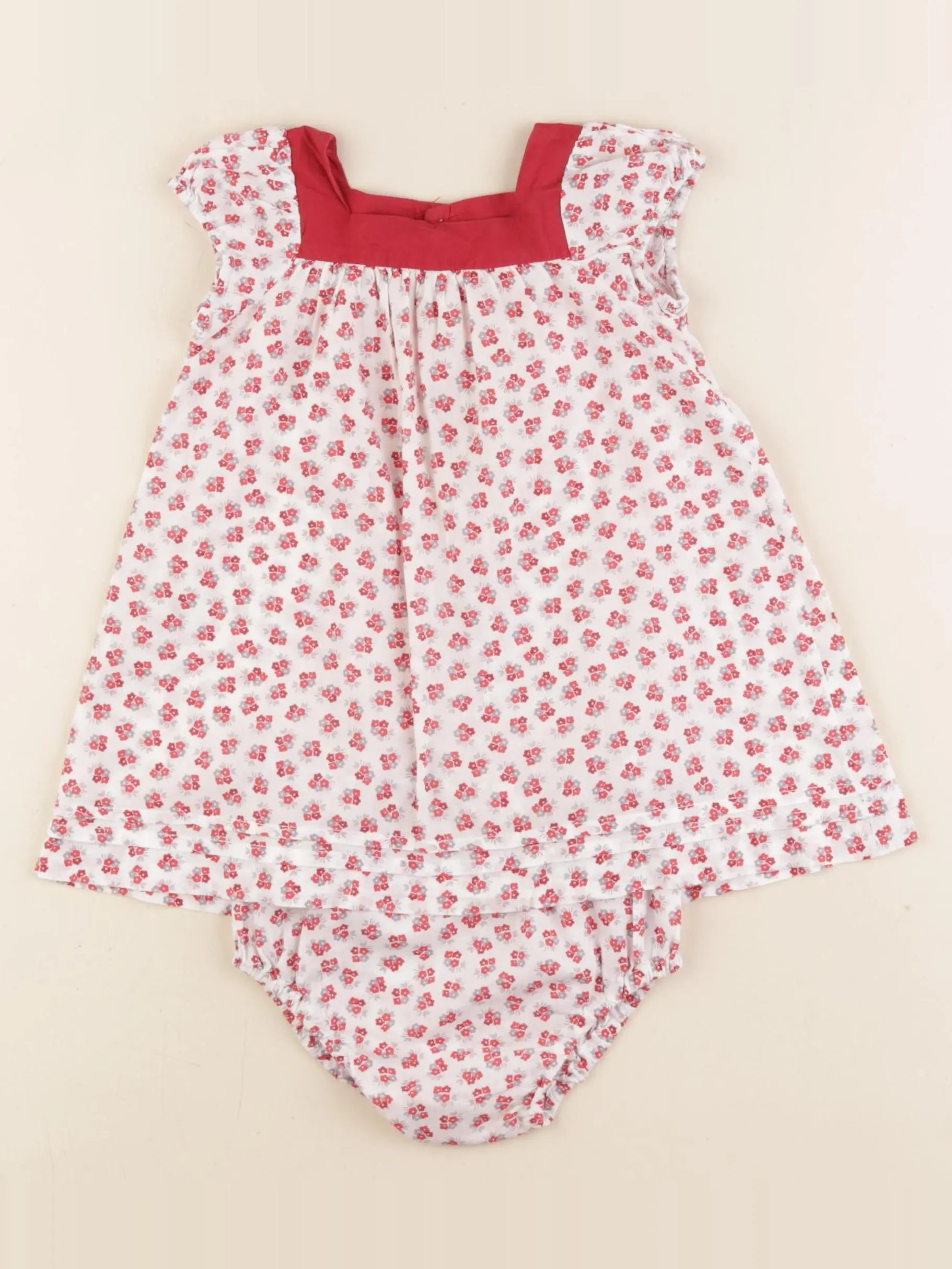 Jacadi - robe rouge, blanc - 6 mois