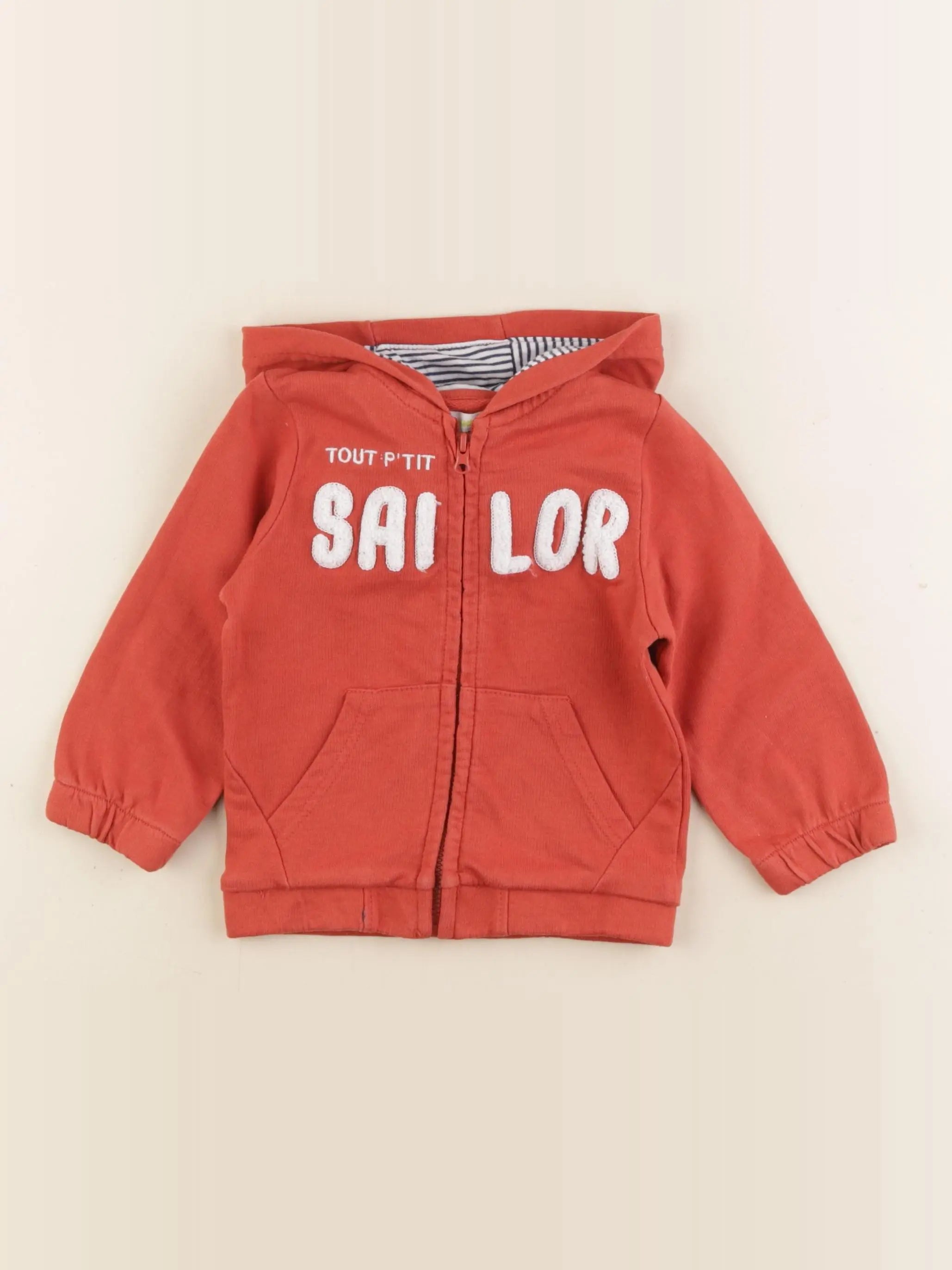 Vertbaudet - sweat orange - 18 mois