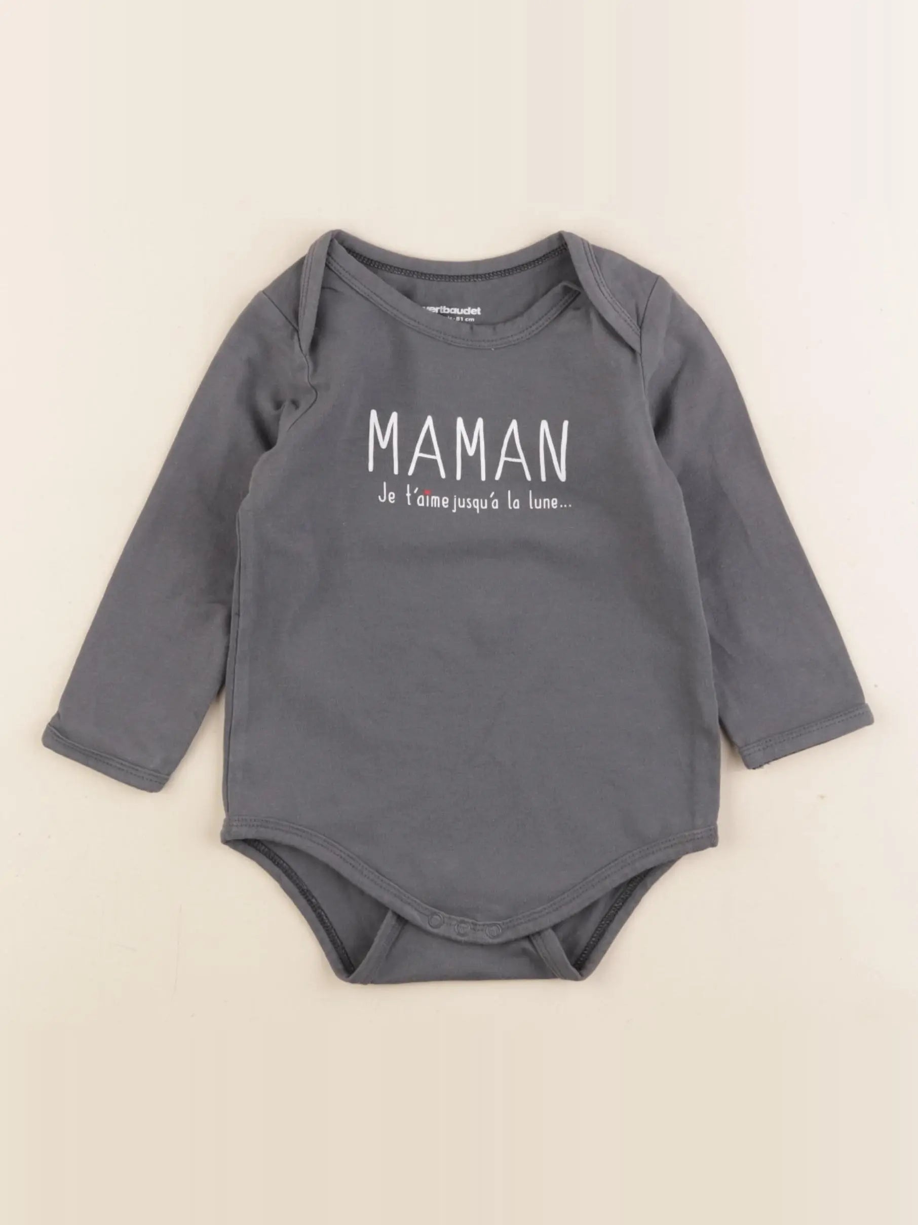 Vertbaudet - body gris - 18 mois