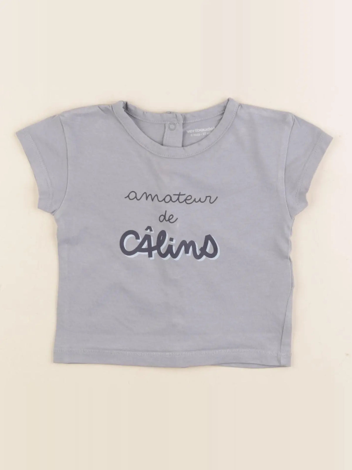 Vertbaudet - tee-shirt bleu - 6 mois