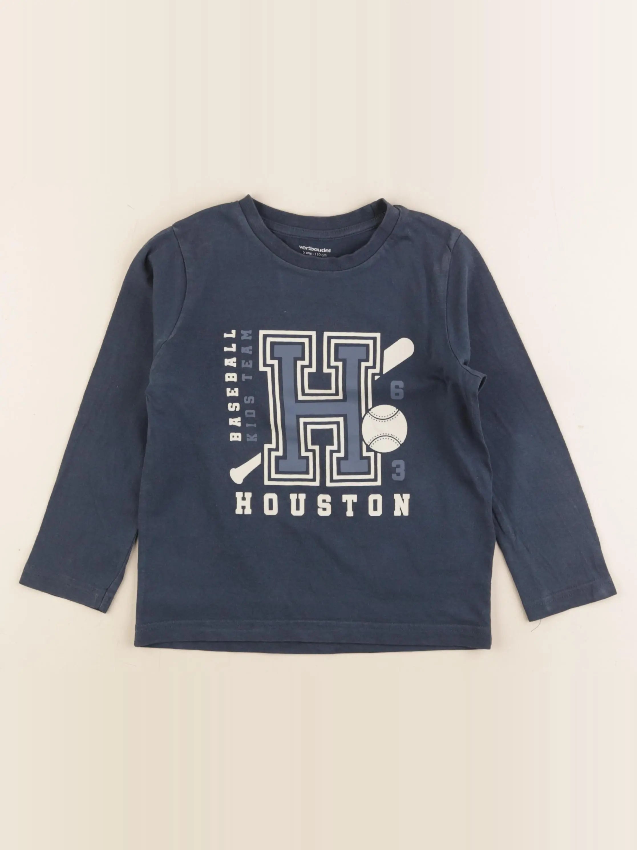 Vertbaudet - tee-shirt bleu - 5 ans