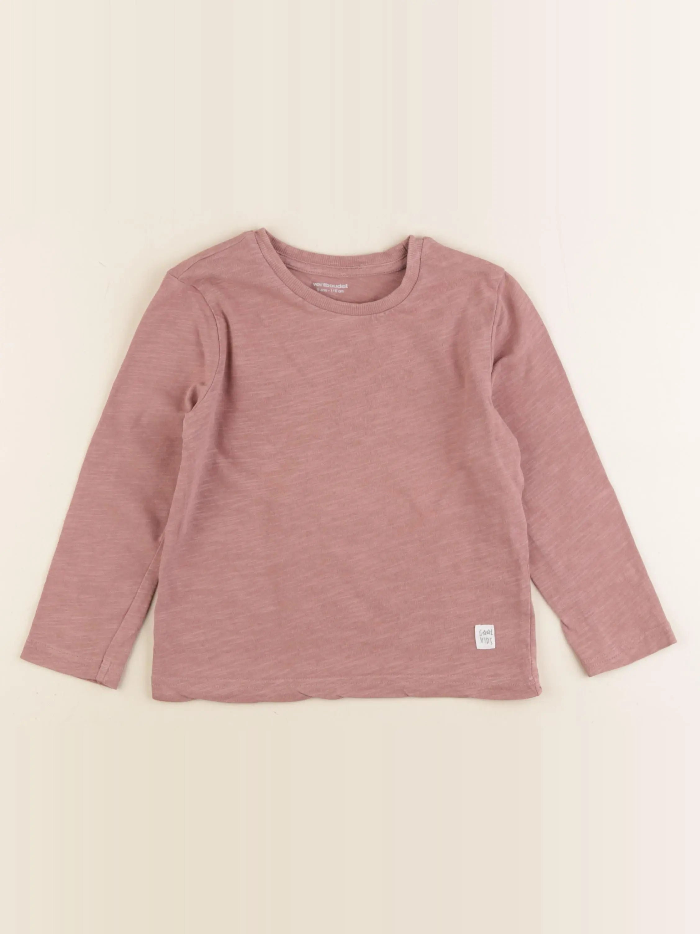 Vertbaudet - tee-shirt rose, marron - 5 ans