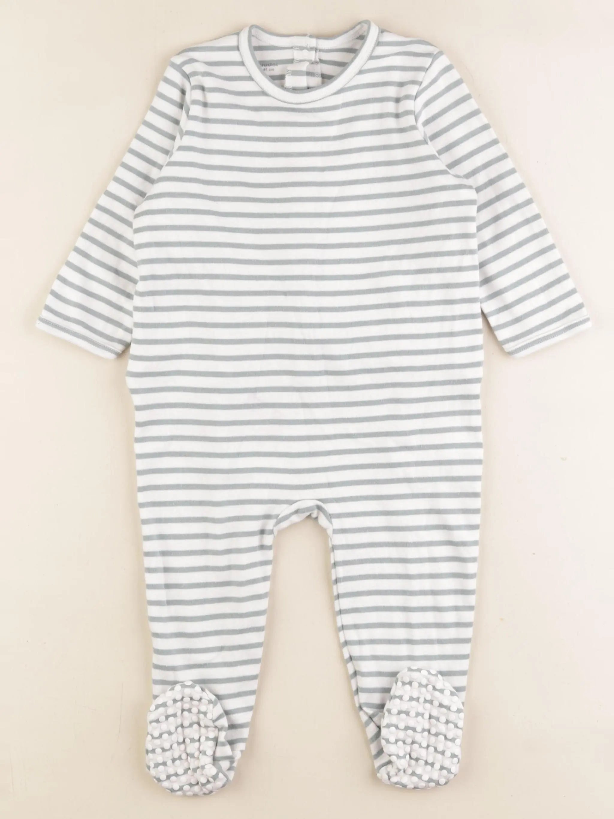 Vertbaudet - pyjama coton blanc, vert - 18 mois