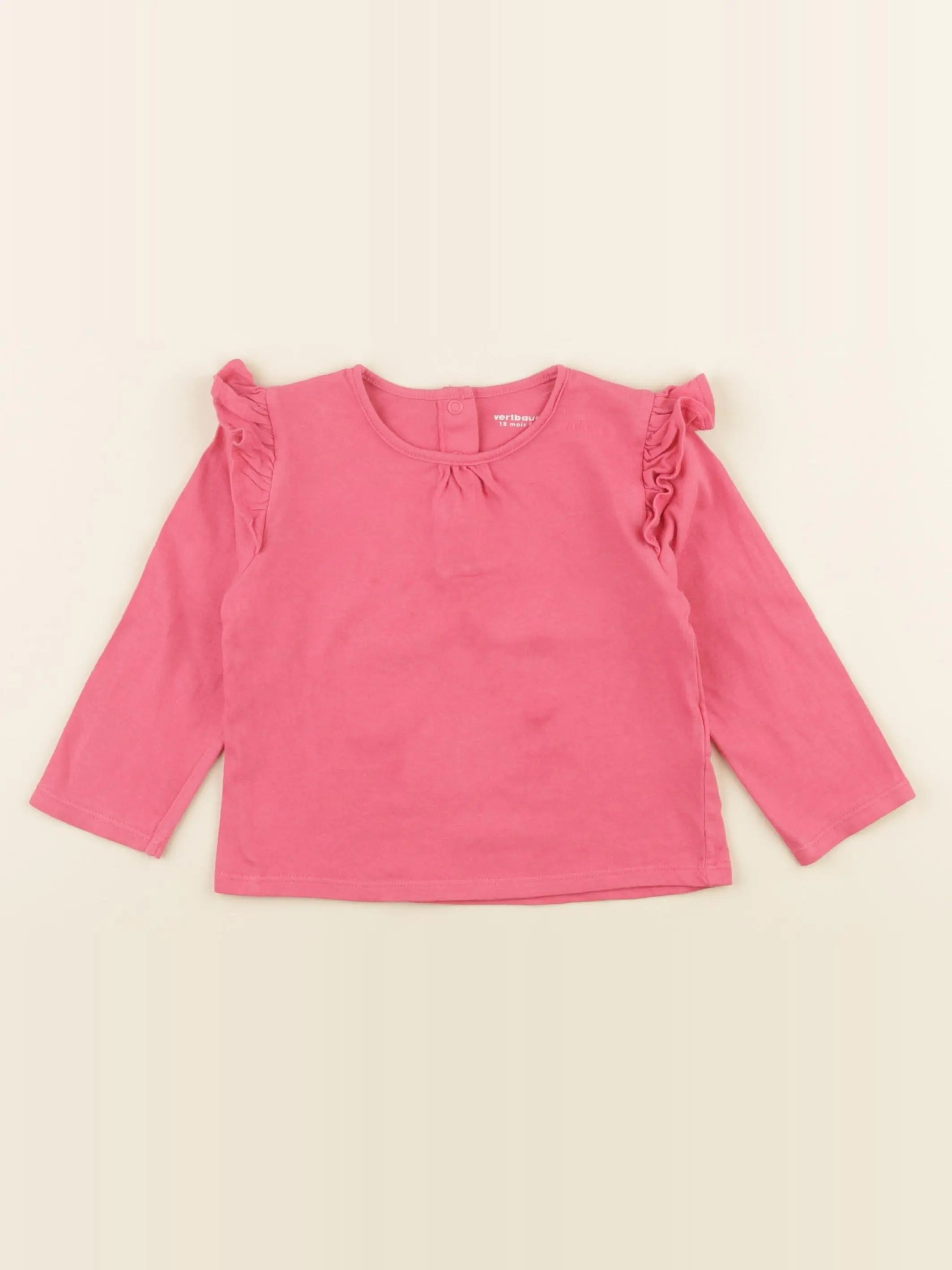Vertbaudet - tee-shirt rose - 18 mois