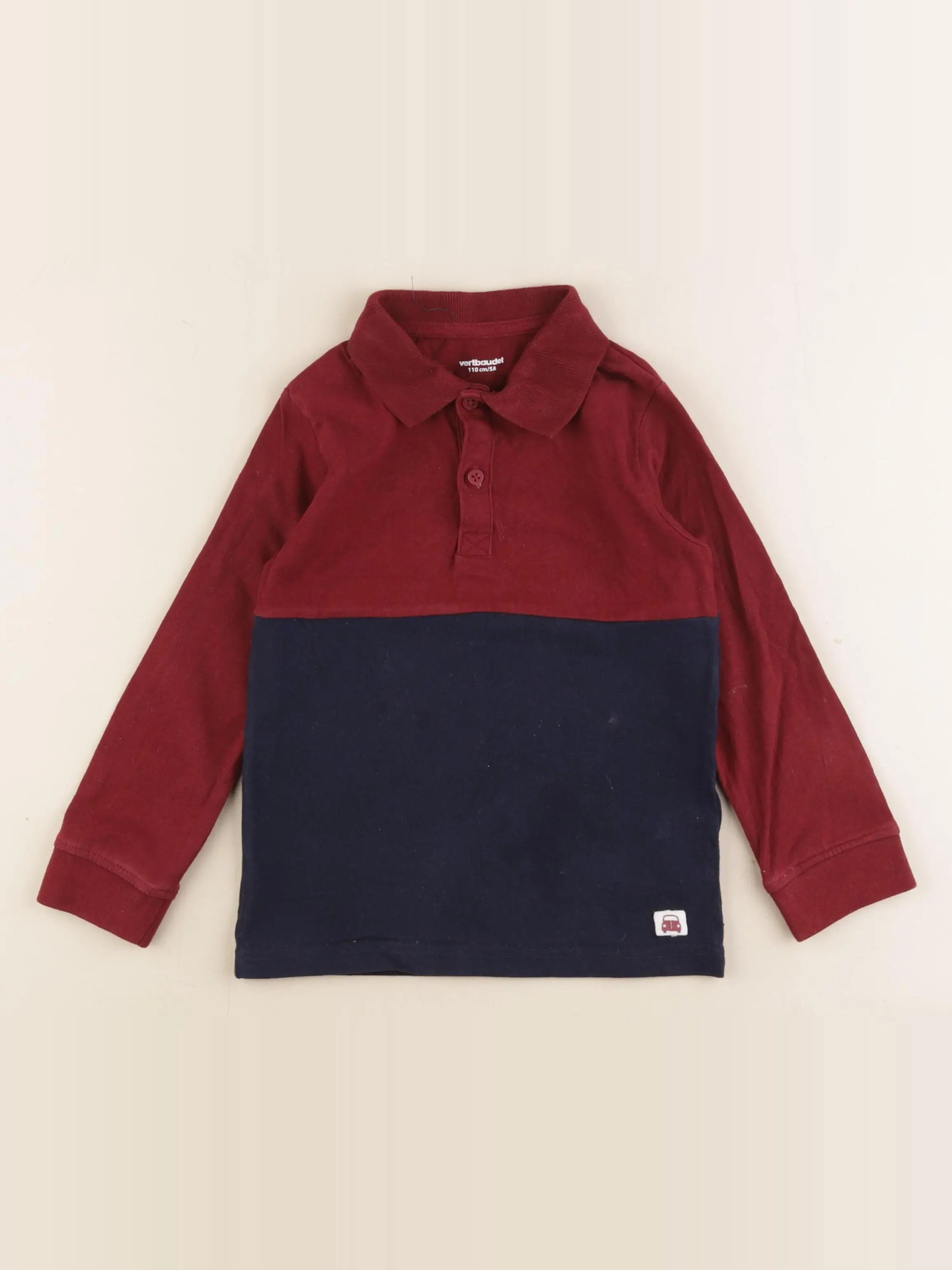 Vertbaudet - polo bleu, rouge - 5 ans