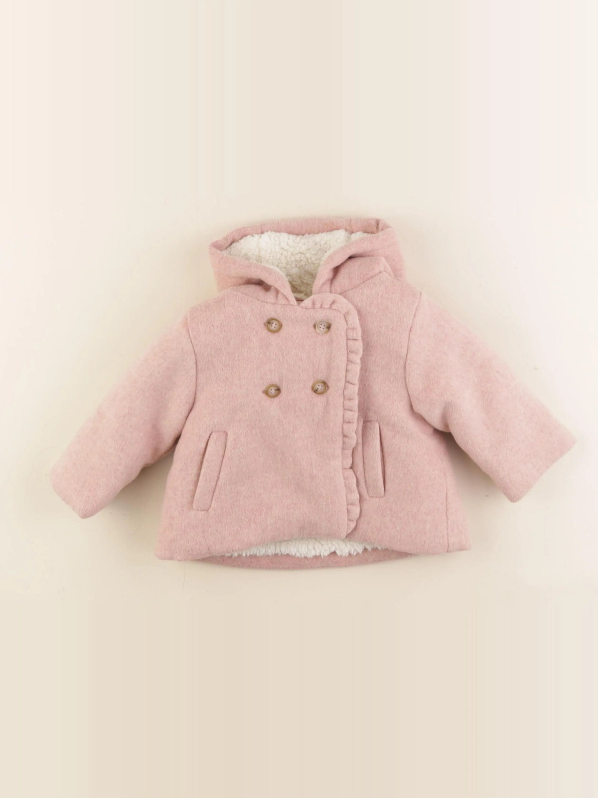 Vertbaudet - manteau rose - 9 mois