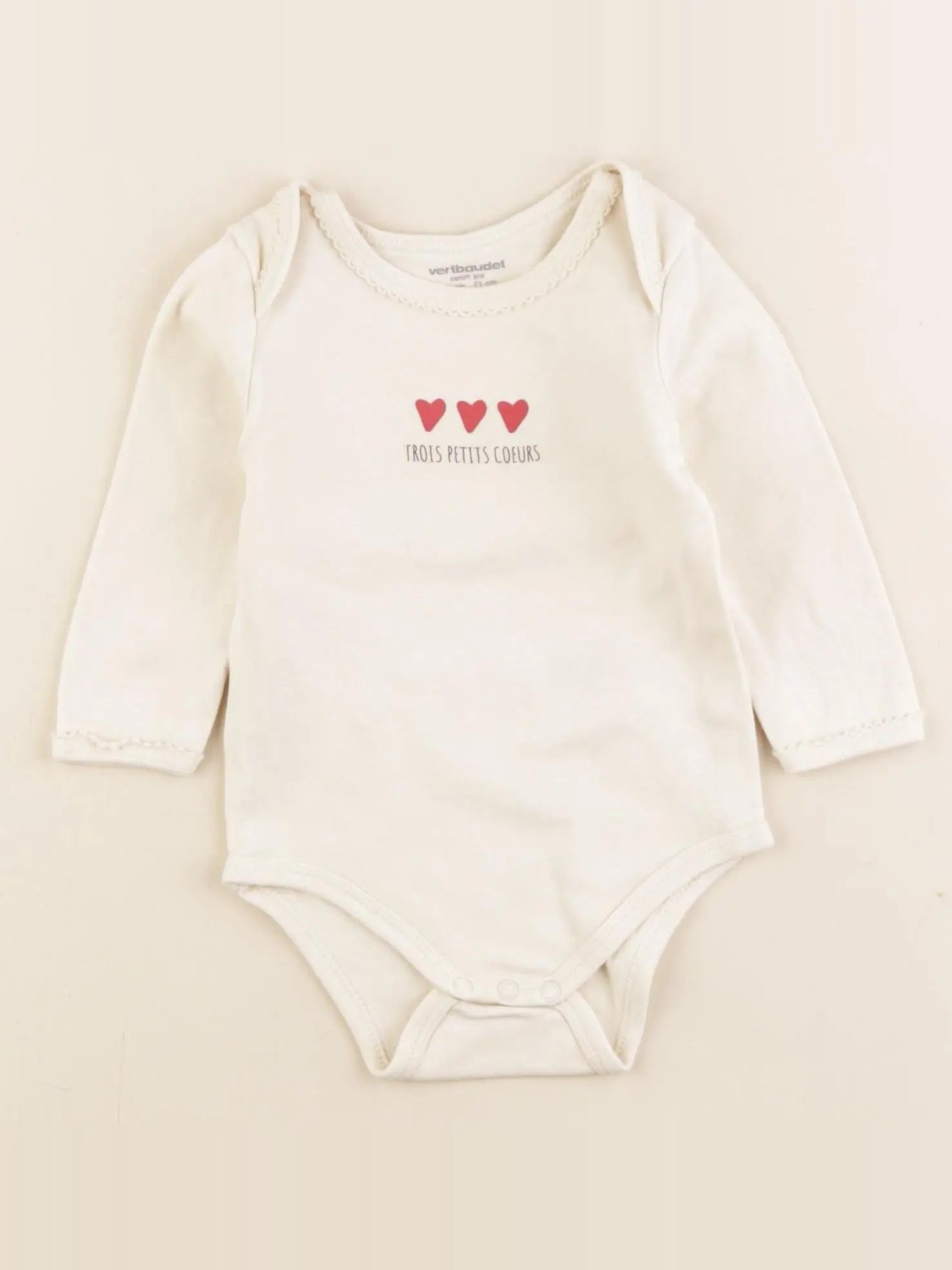 Vertbaudet - body beige - 9 mois