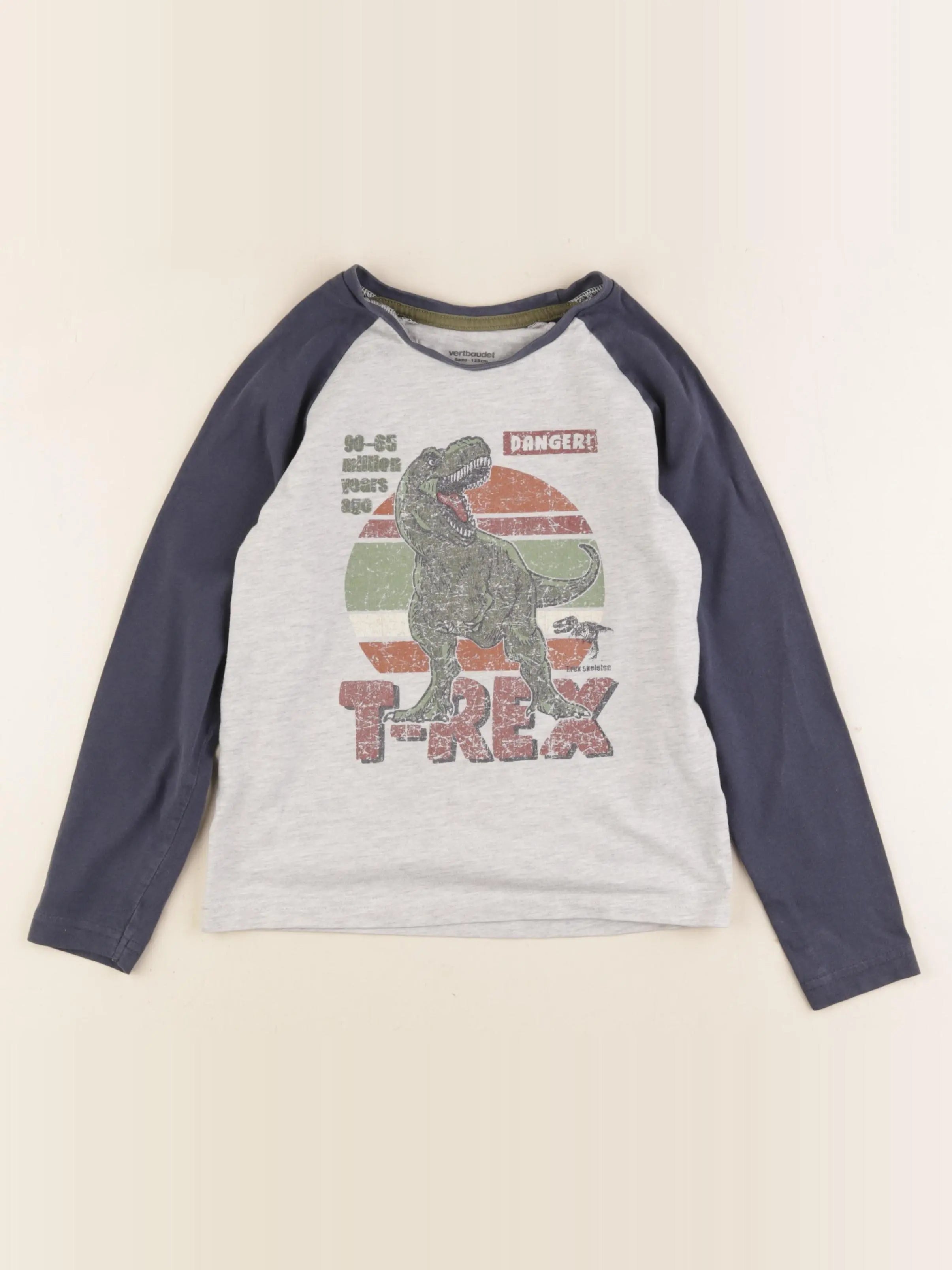 Vertbaudet - tee-shirt gris, bleu - 8 ans