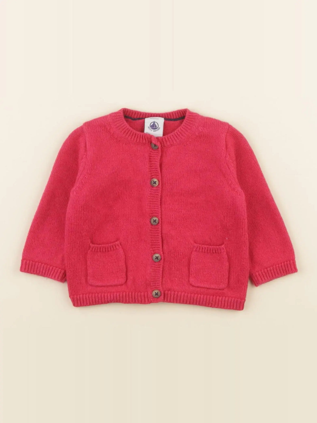 Petit Bateau - gilet rose - 6 mois