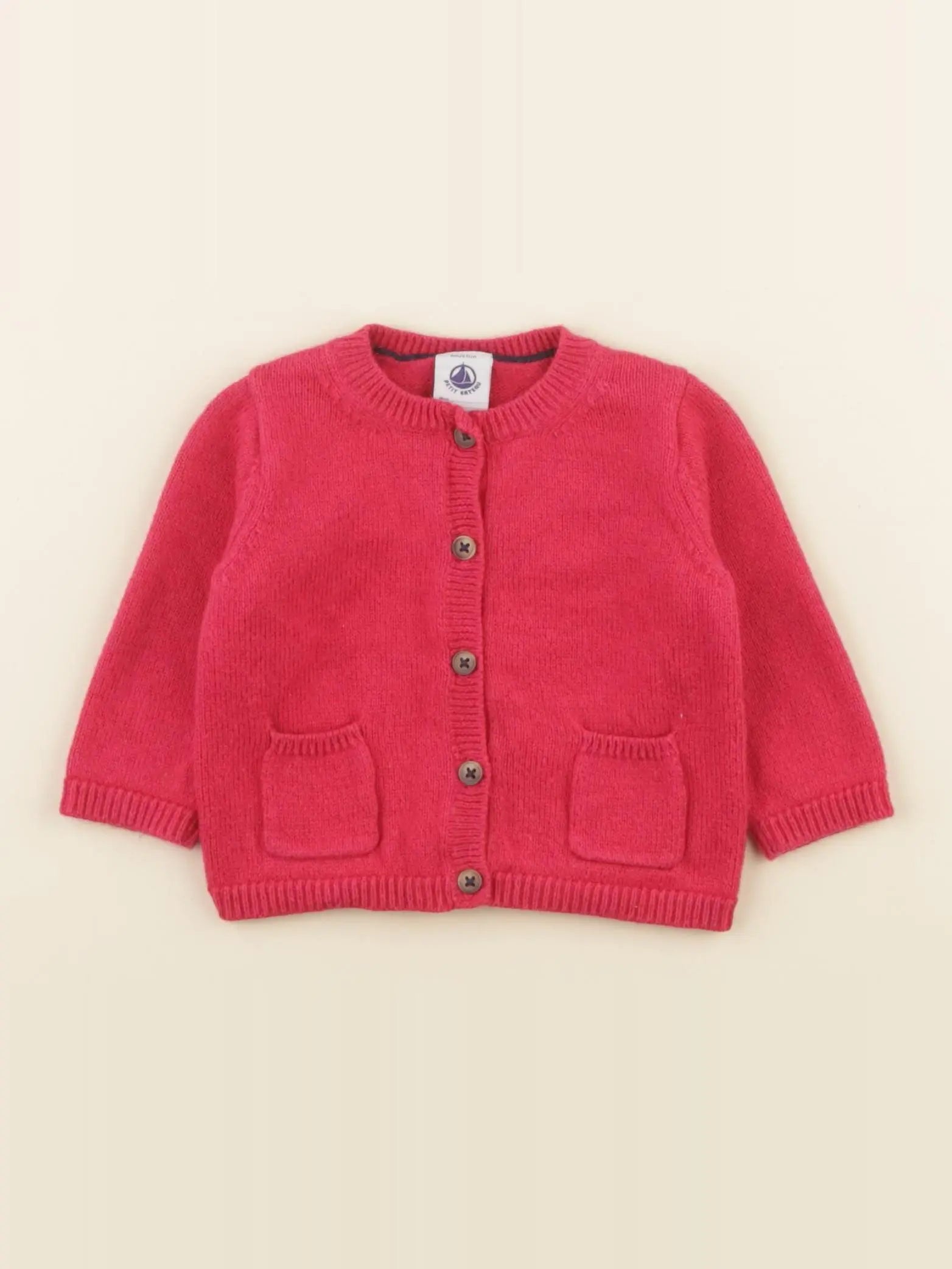 Petit Bateau - gilet rose - 6 mois