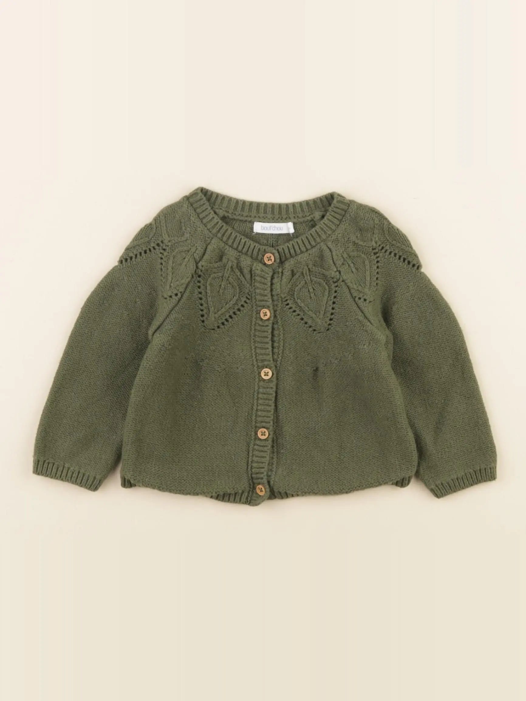 Boutchou - gilet vert - 6 mois