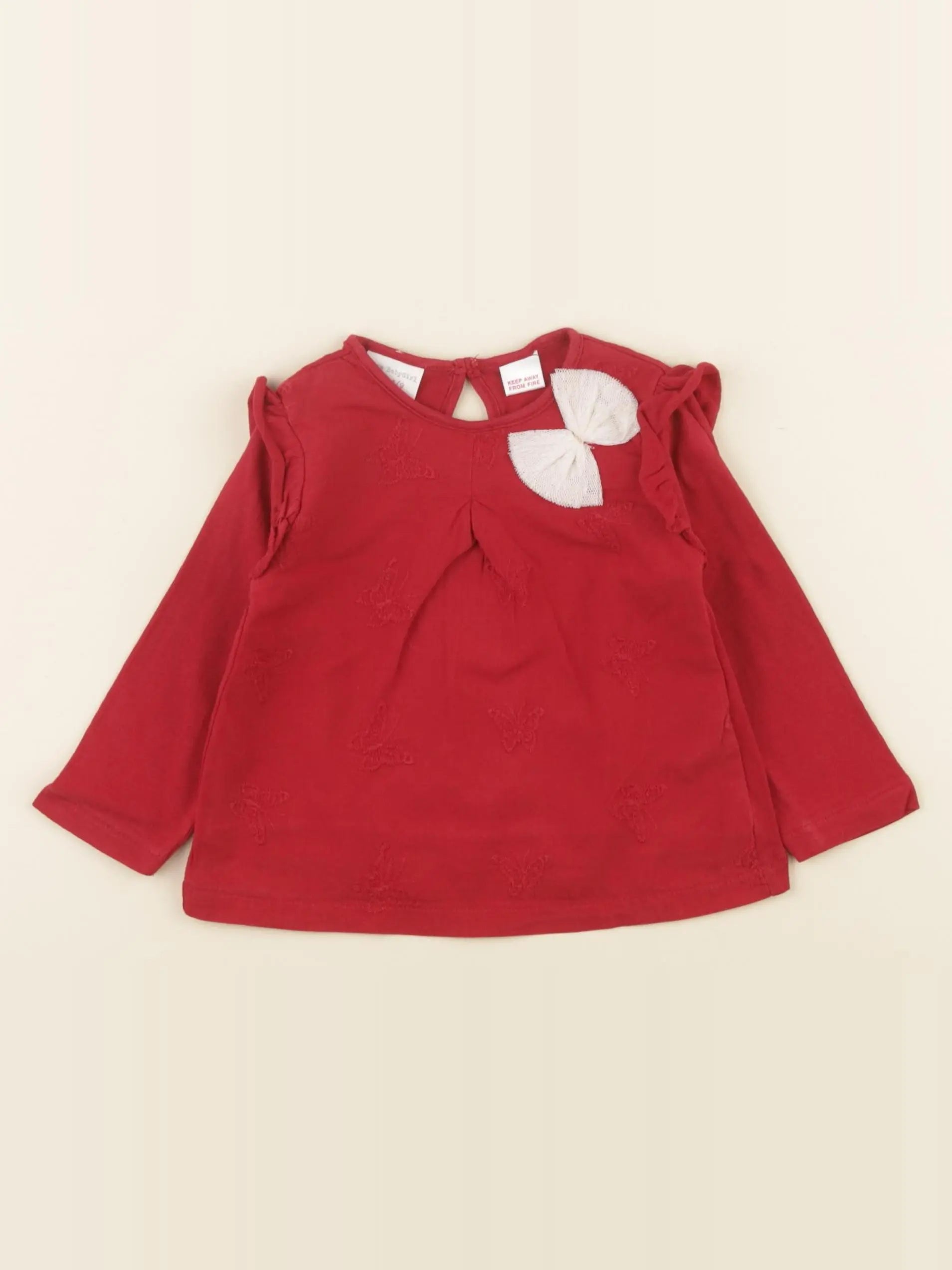 Zara - tee-shirt rouge - 6/9 mois