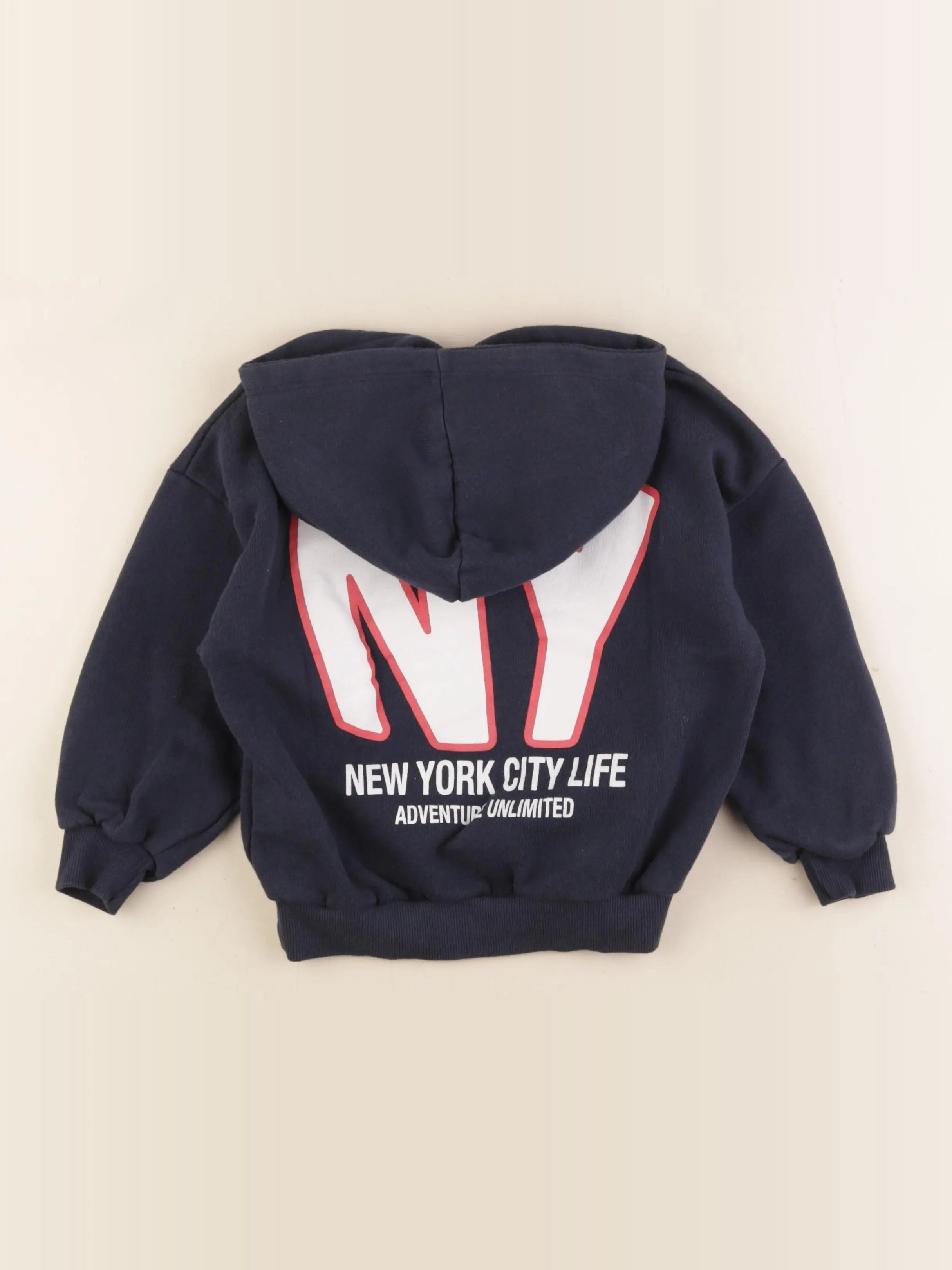 Zara - sweat imprimé au dos bleu - 3 ans