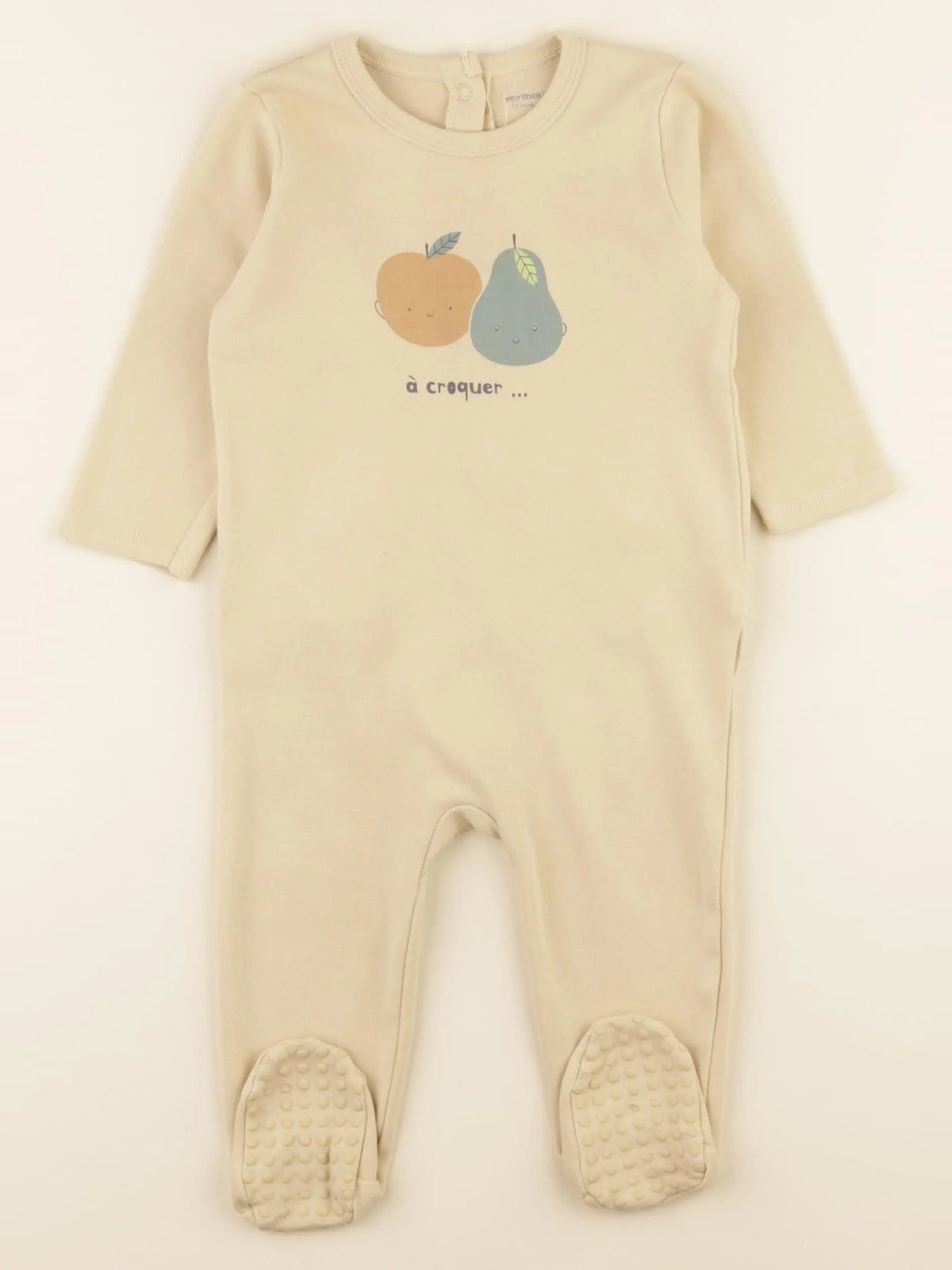 Vertbaudet - pyjama coton beige - 12 mois
