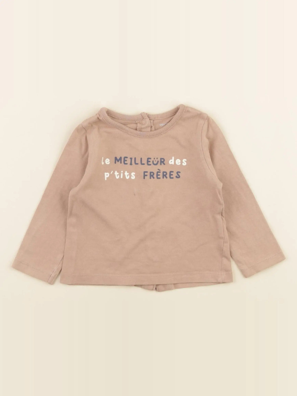 Vertbaudet - tee-shirt beige - 6 mois
