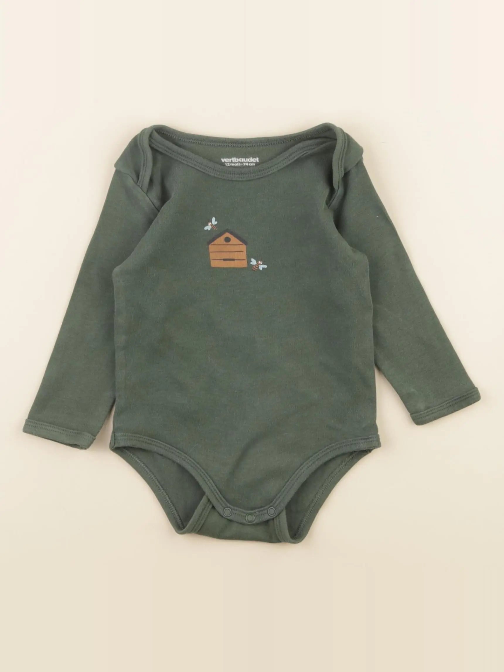 Vertbaudet - body vert - 12 mois