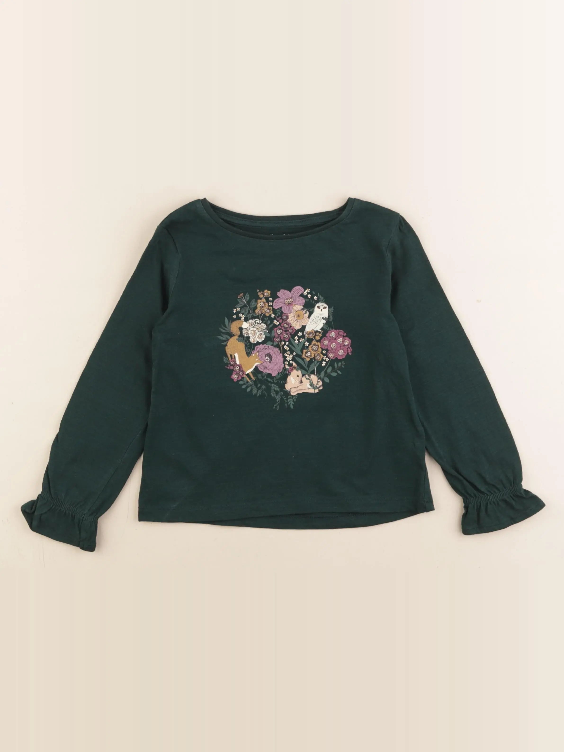 Vertbaudet - tee-shirt vert - 4 ans