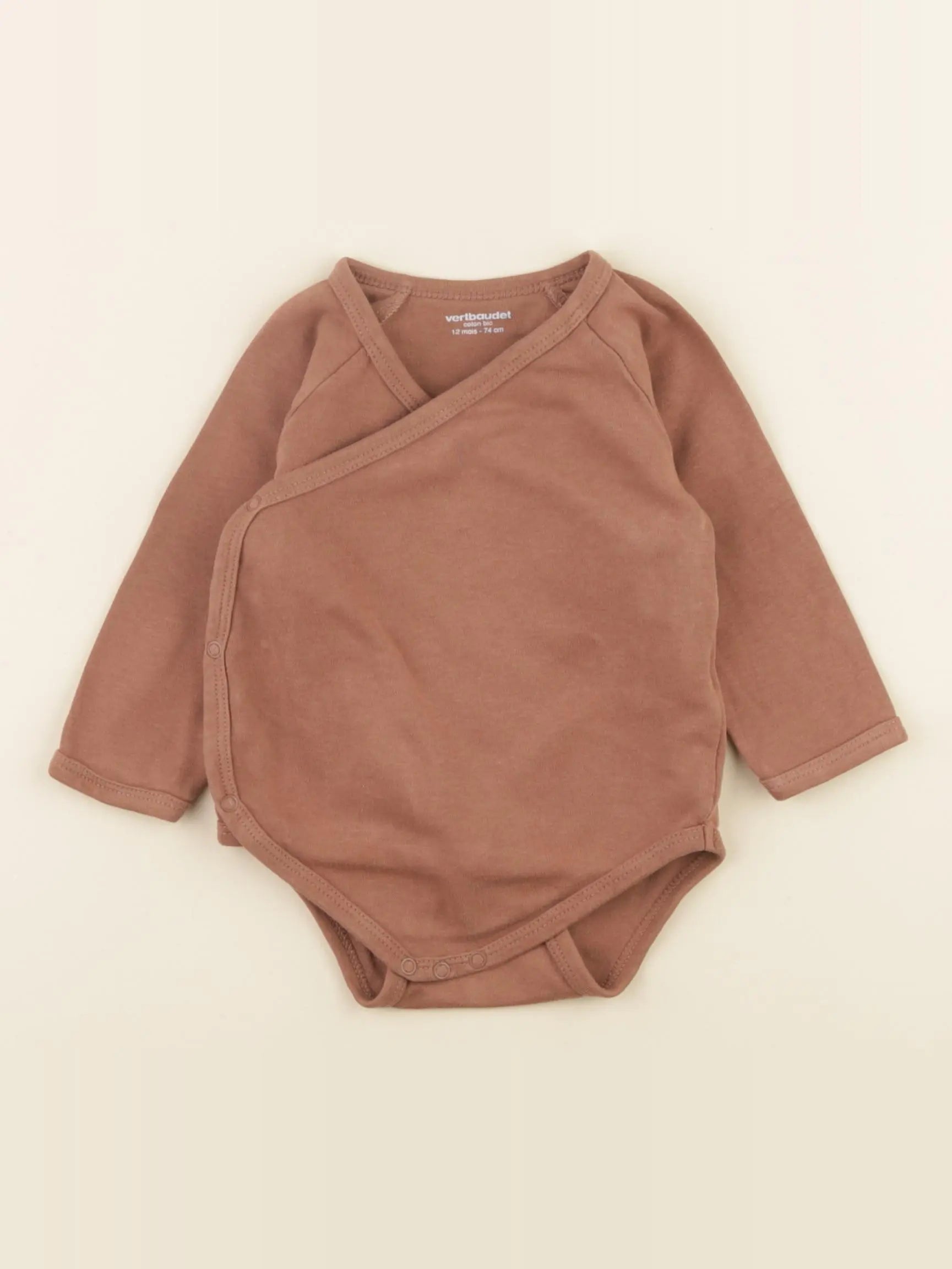 Vertbaudet - body marron - 12 mois