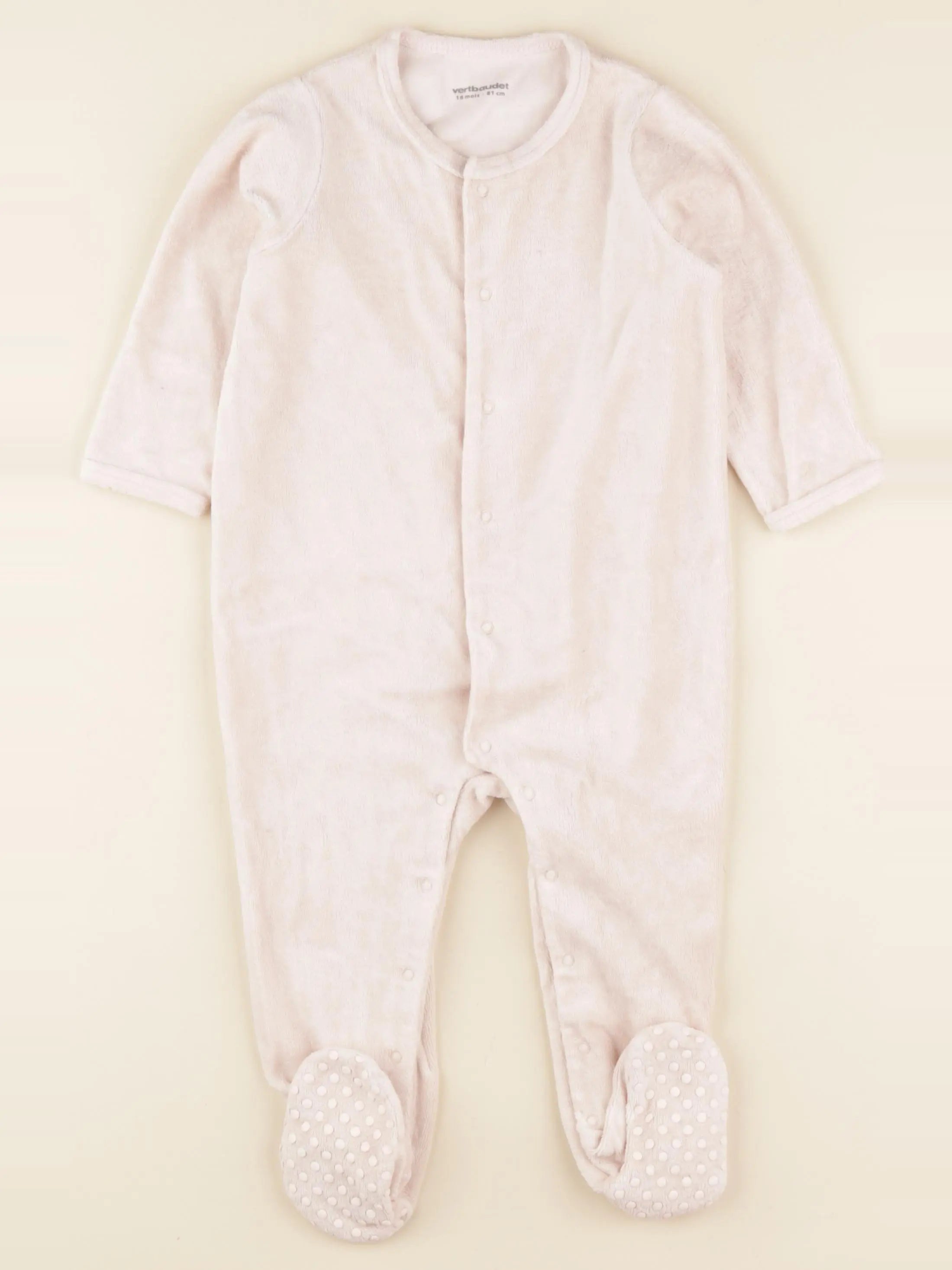 Vertbaudet - pyjama velours rose - 18 mois