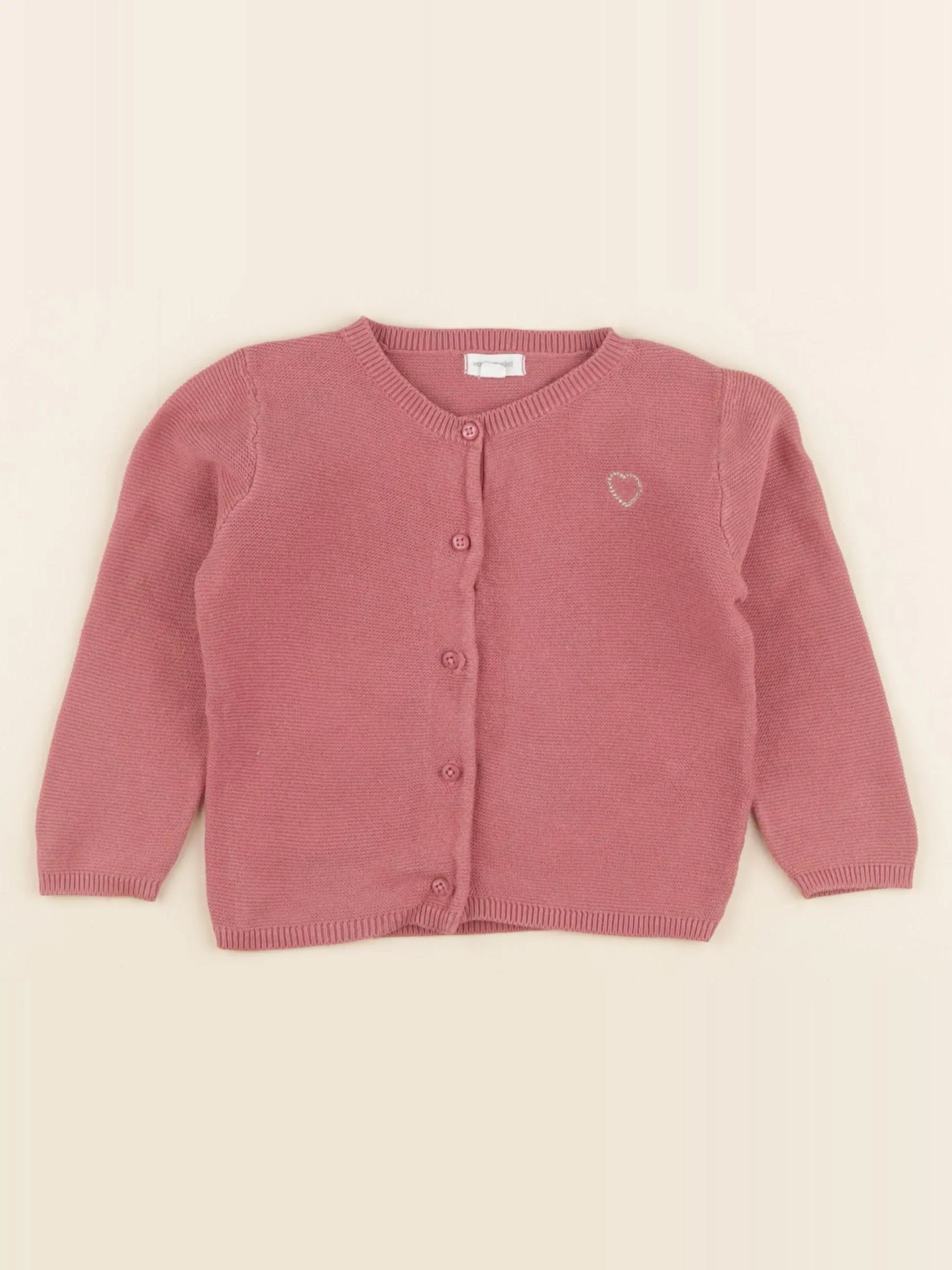 Vertbaudet - gilet rose - 12 mois