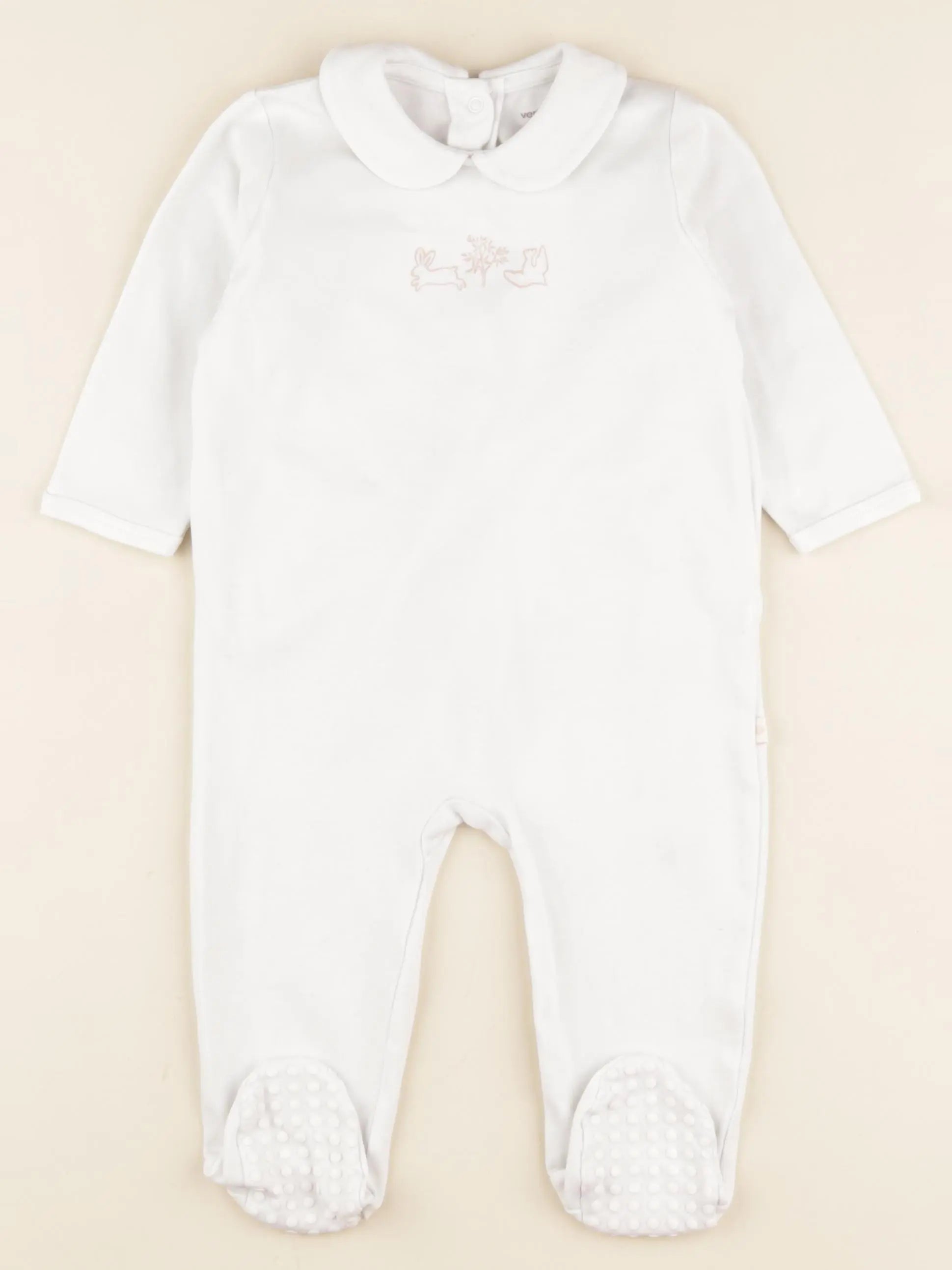 Vertbaudet - pyjama coton blanc - 12 mois