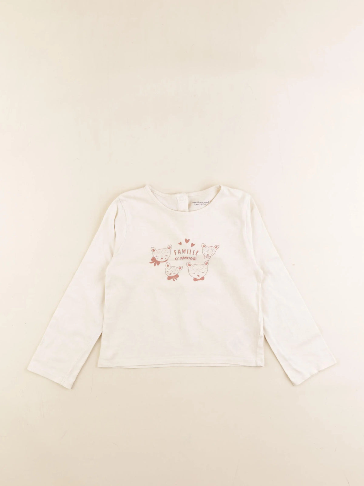 Vertbaudet - tee-shirt blanc - 3 ans