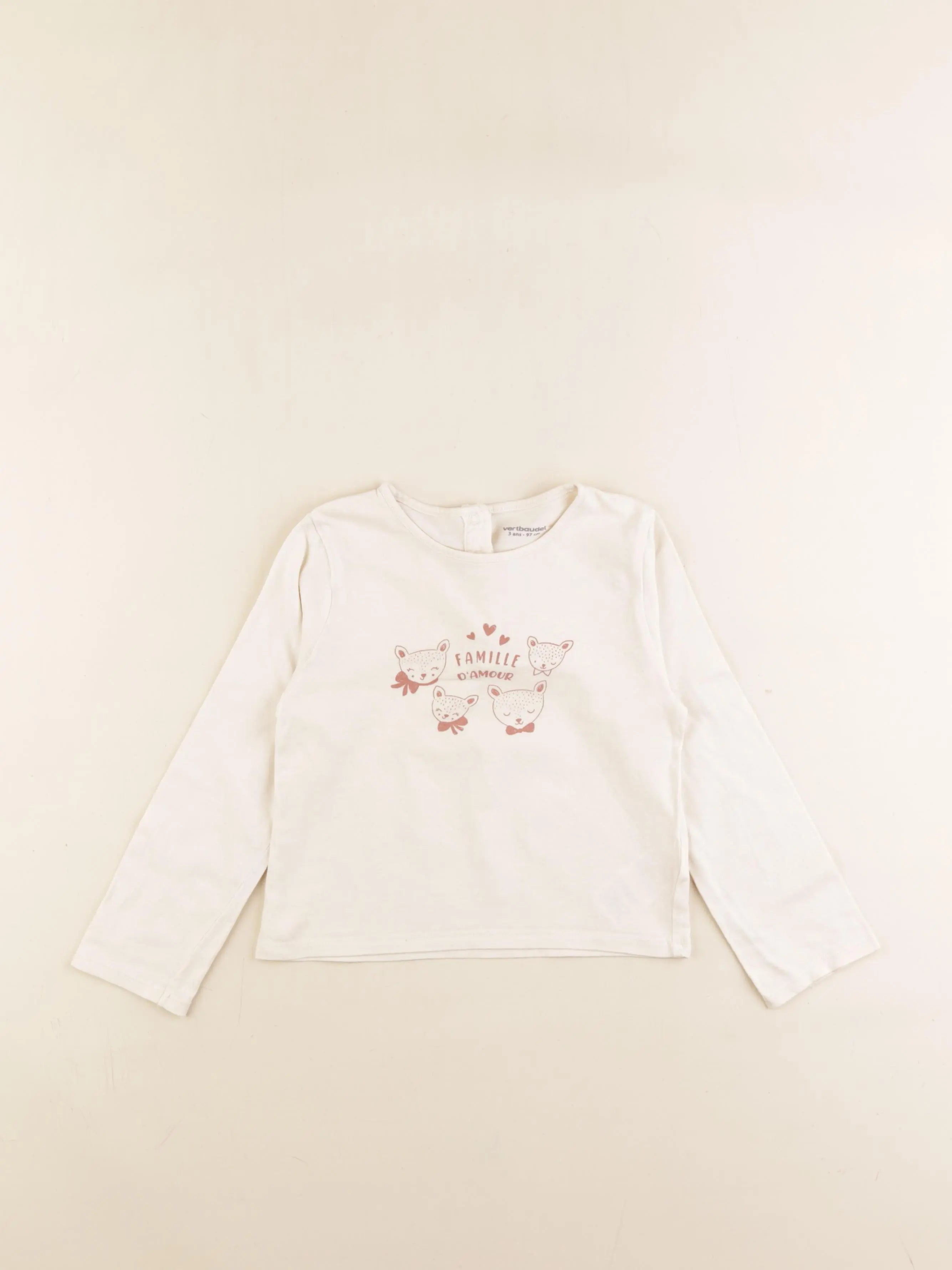 Vertbaudet - tee-shirt blanc - 3 ans