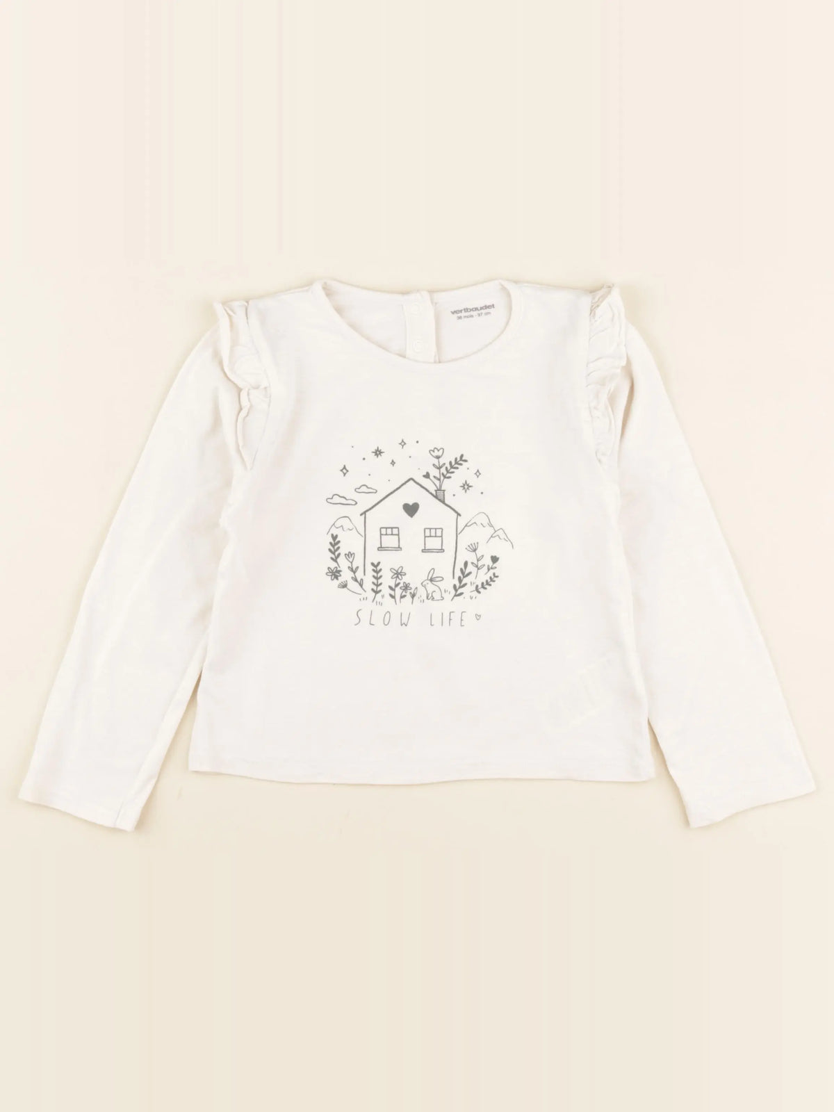 Vertbaudet - tee-shirt beige - 36 mois