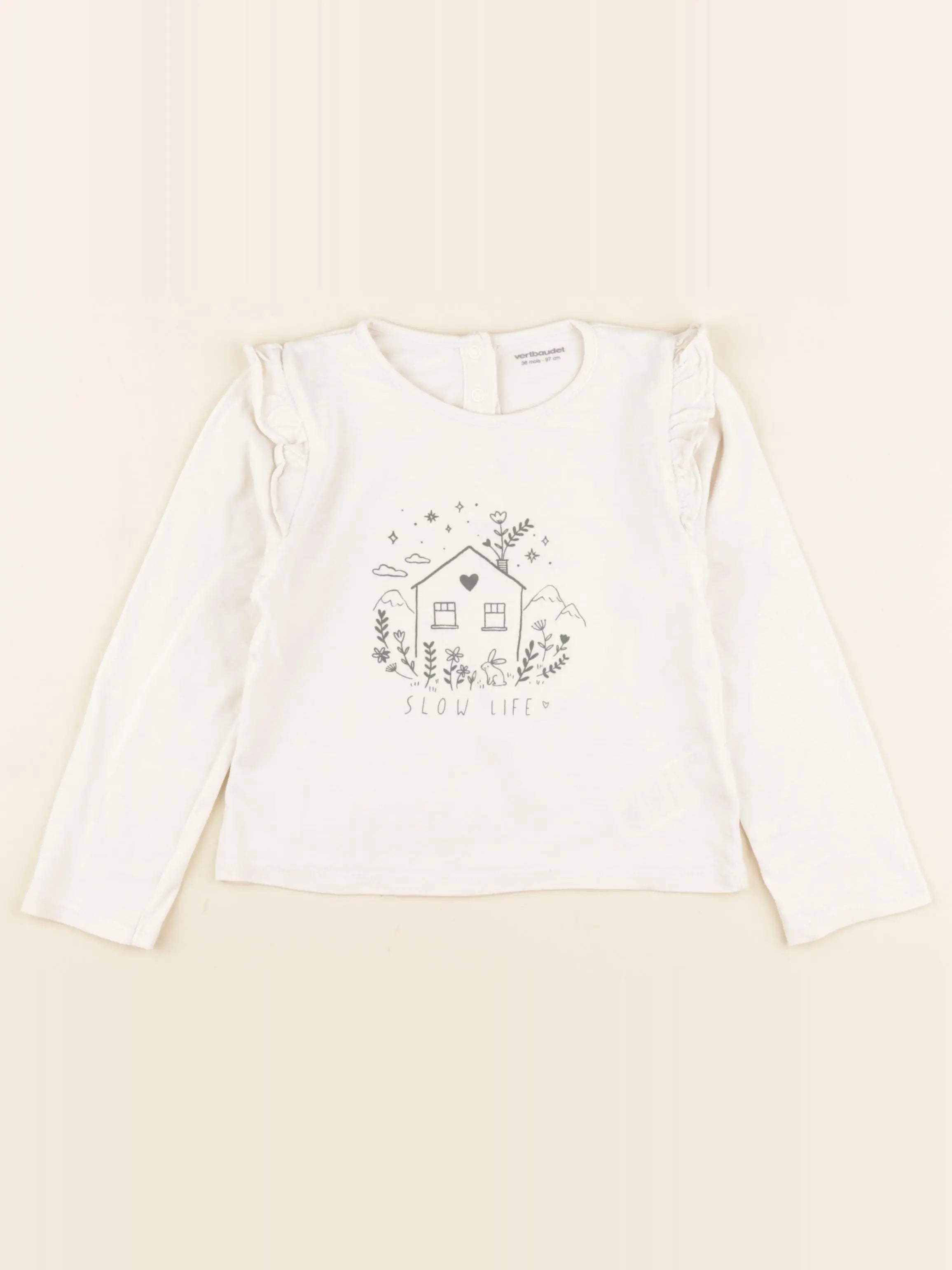 Vertbaudet - tee-shirt beige - 36 mois