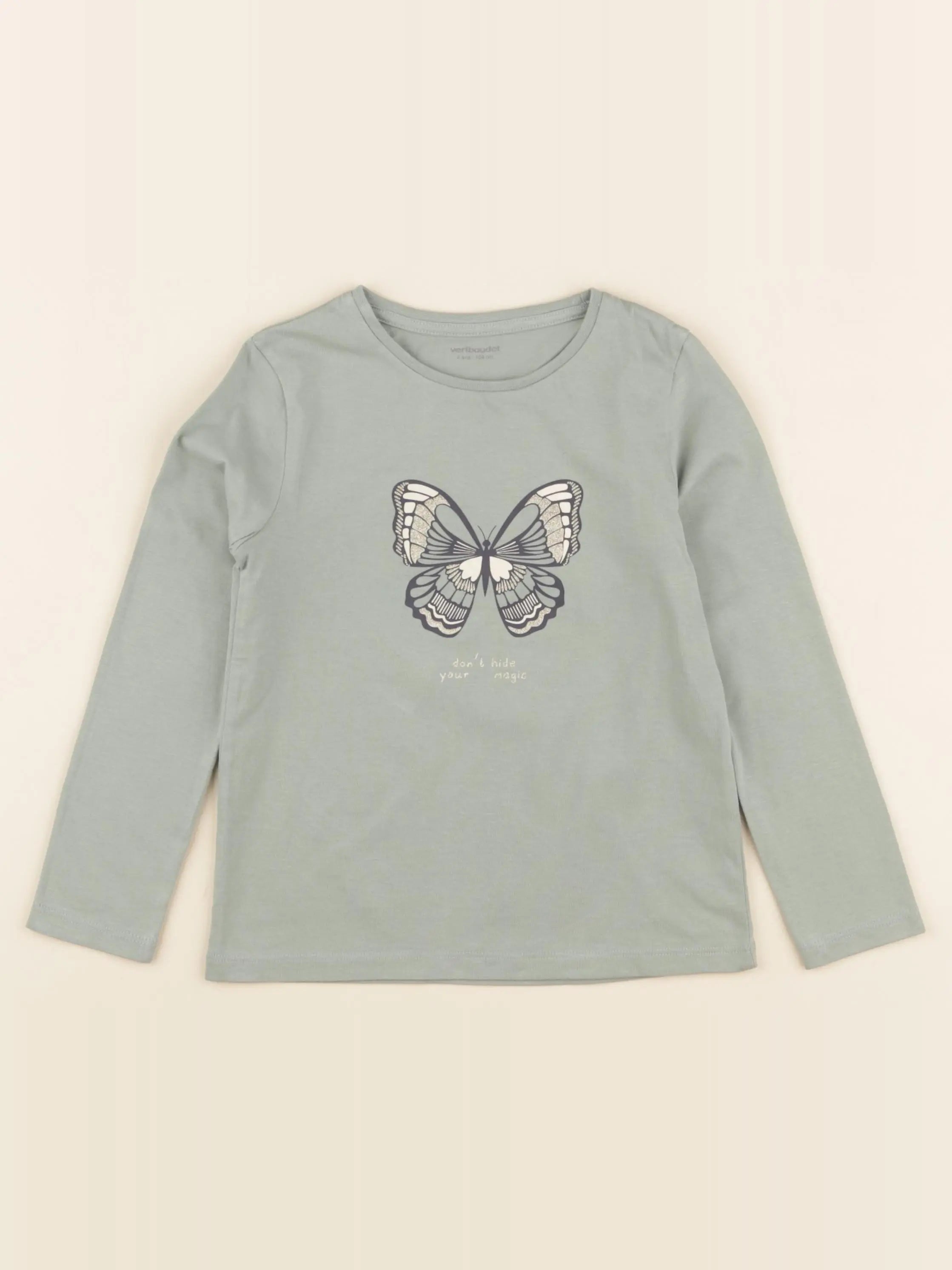 Vertbaudet - tee-shirt vert - 4 ans