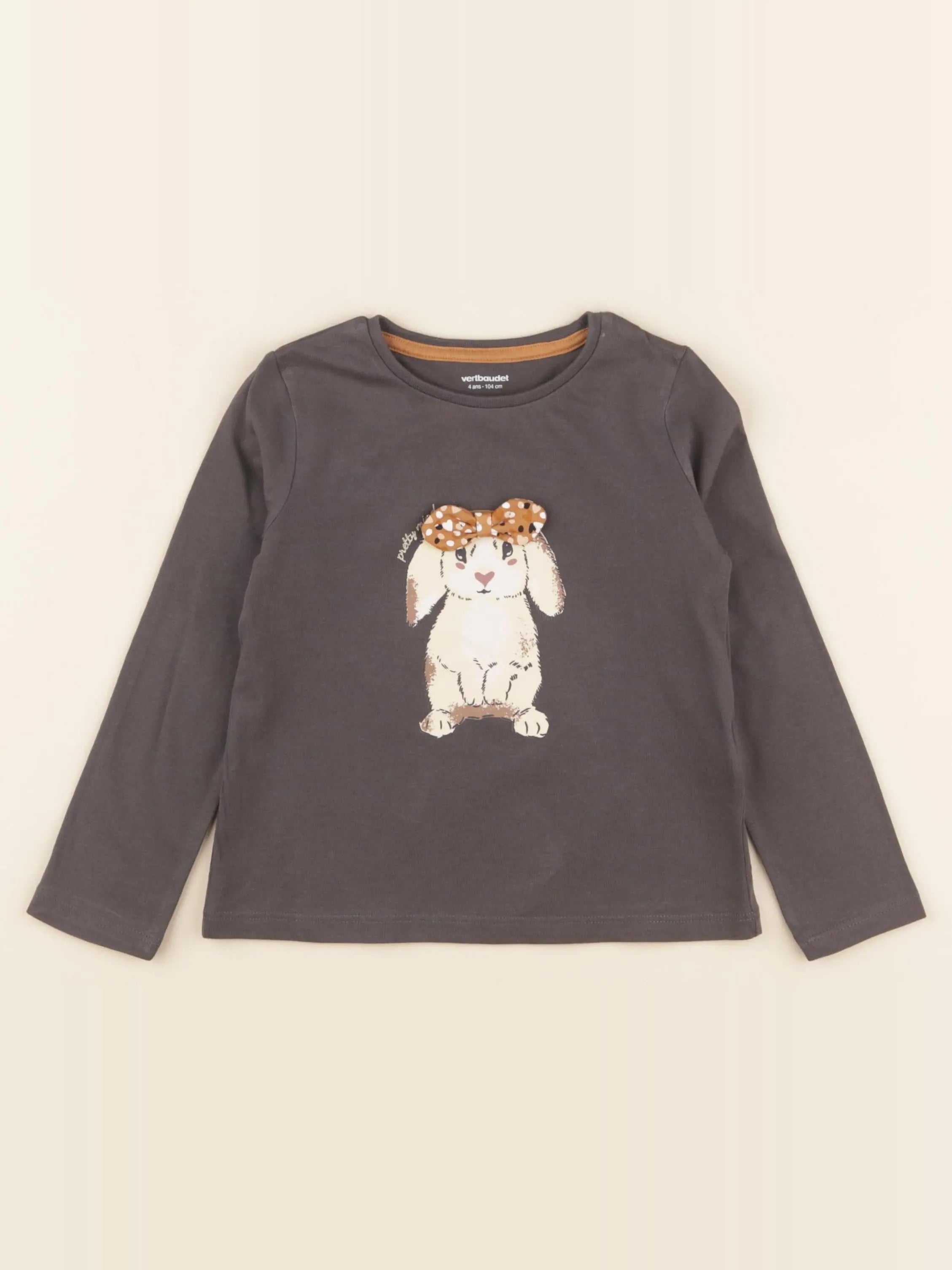 Vertbaudet - tee-shirt gris - 4 ans