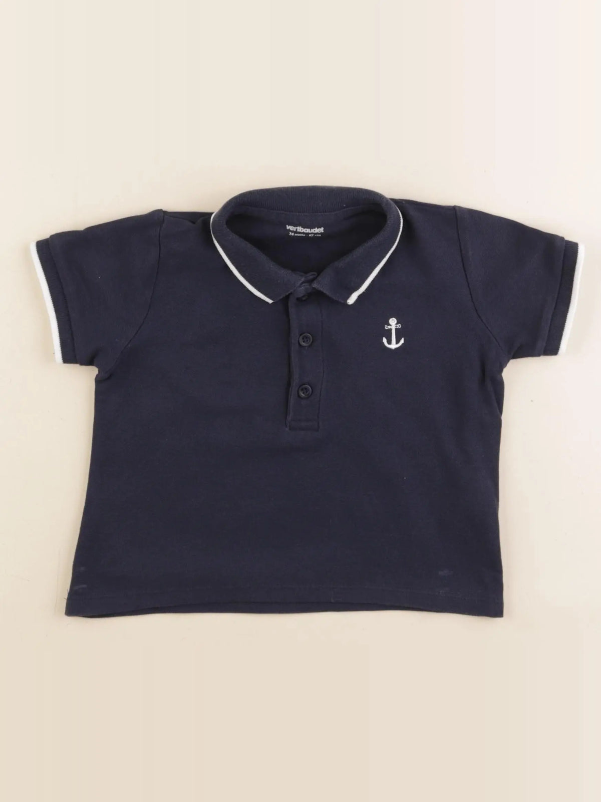 Vertbaudet - polo bleu - 36 mois