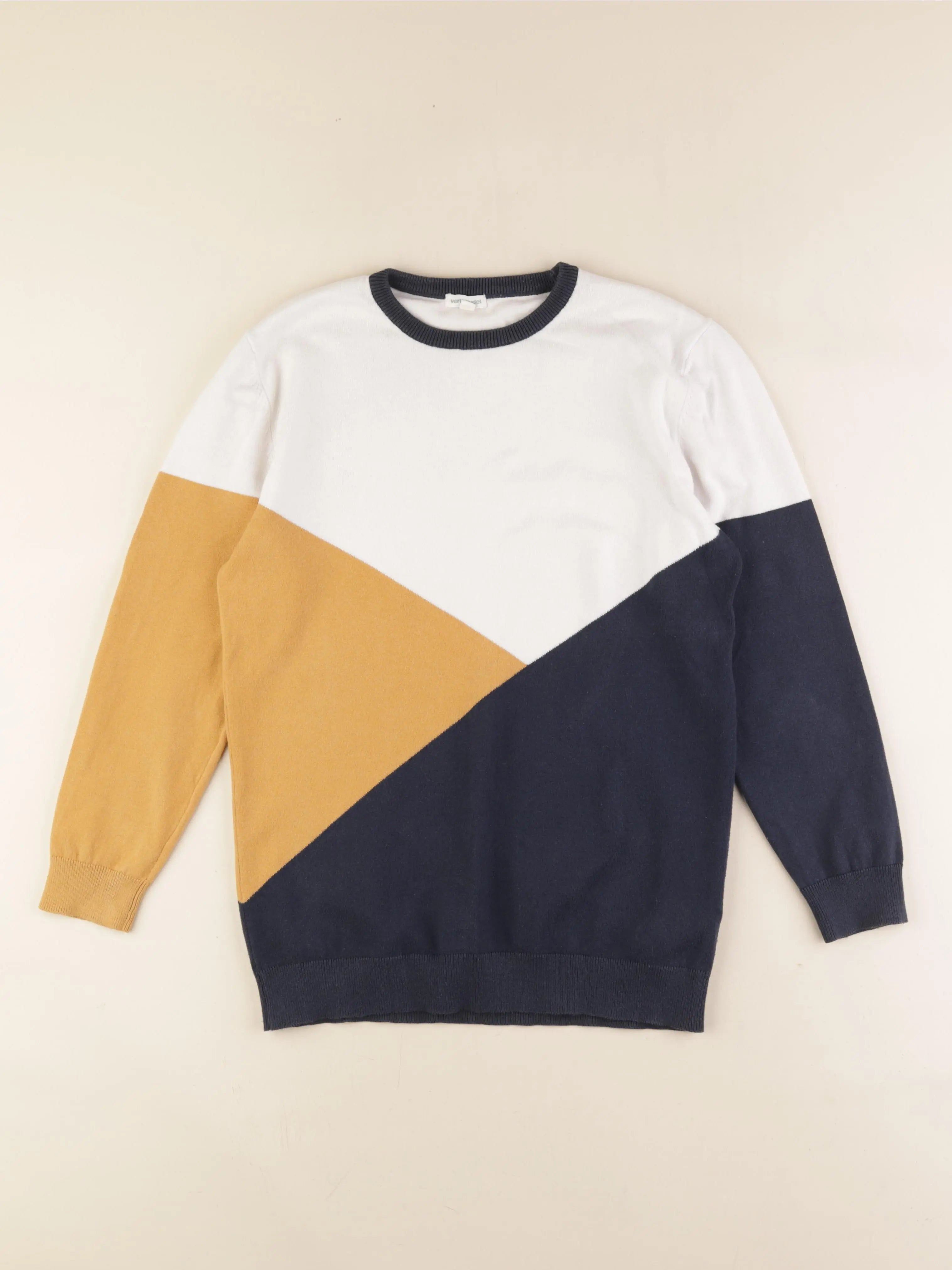 Vertbaudet - pull bleu, jaune - 14 ans