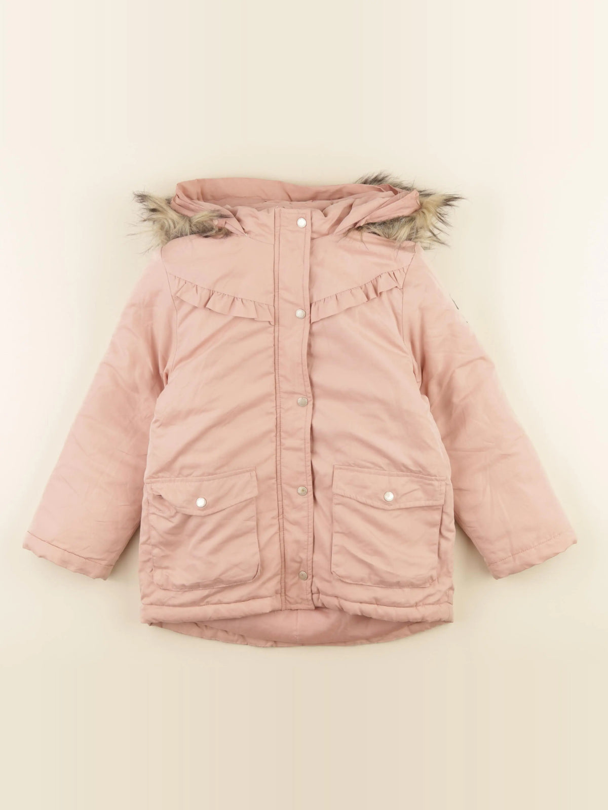 Vertbaudet - manteau doublure amovible rose - 7 ans