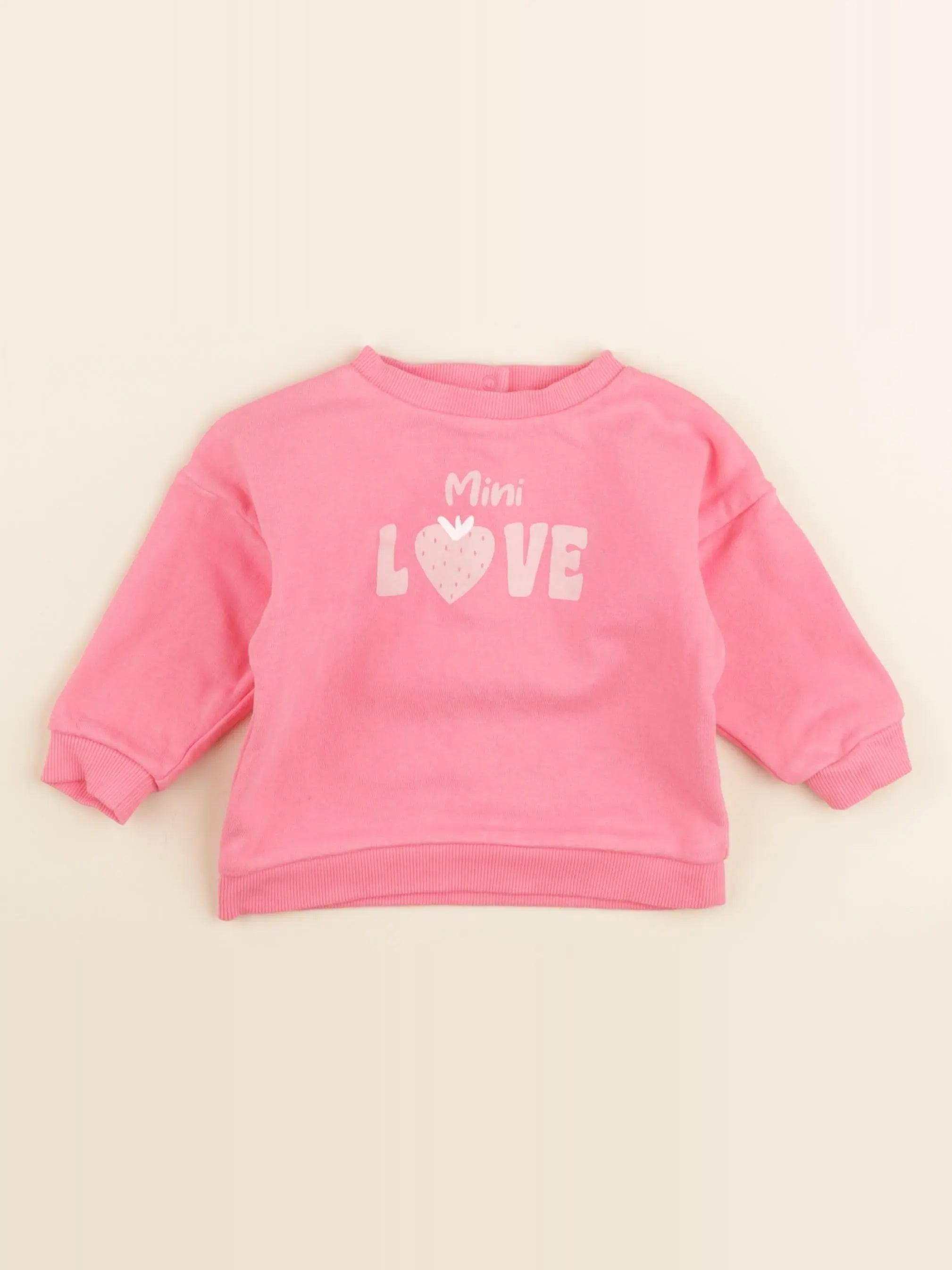 Vertbaudet - sweat rose - 9 mois