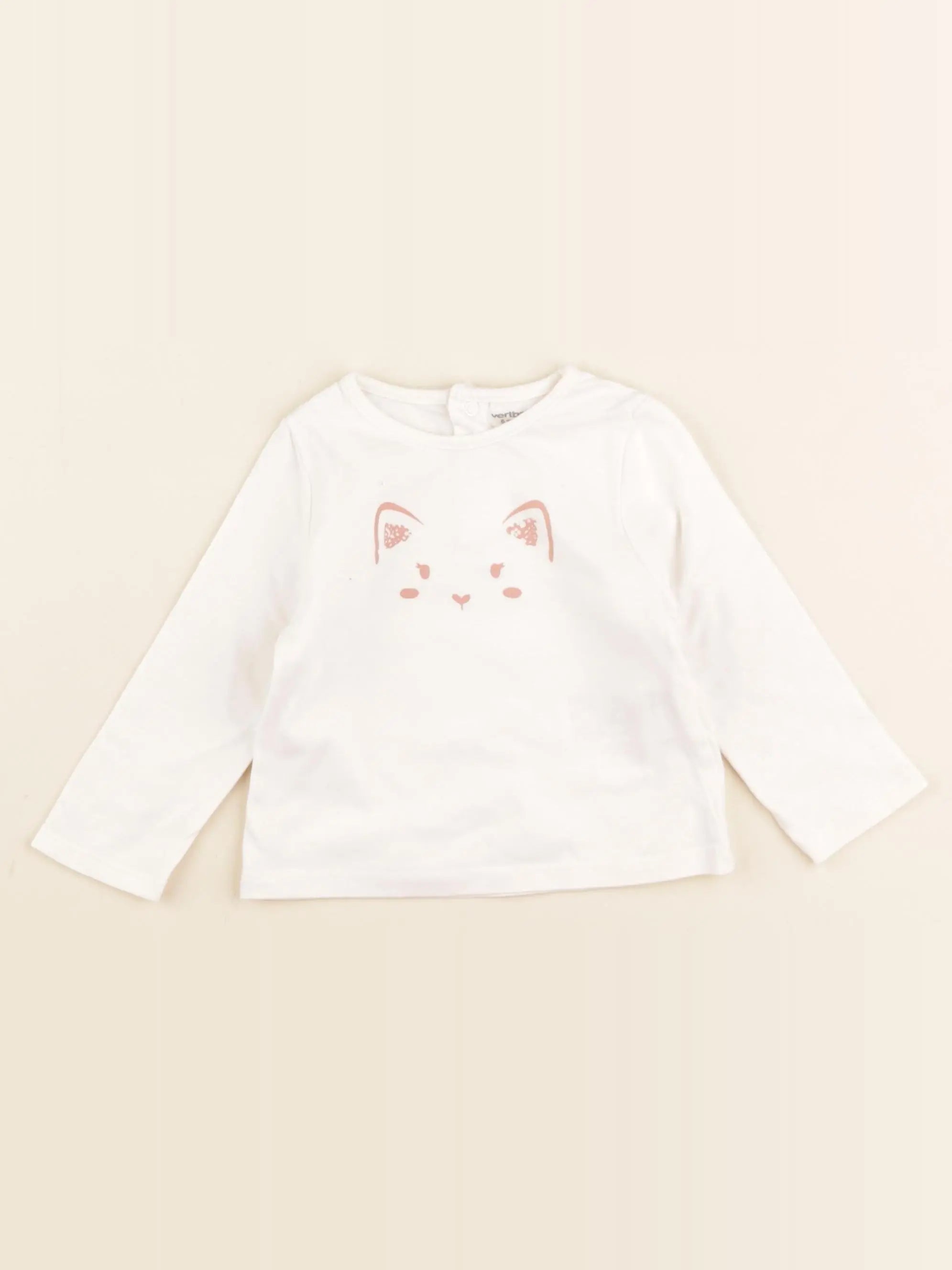 Vertbaudet - tee-shirt blanc - 6 mois