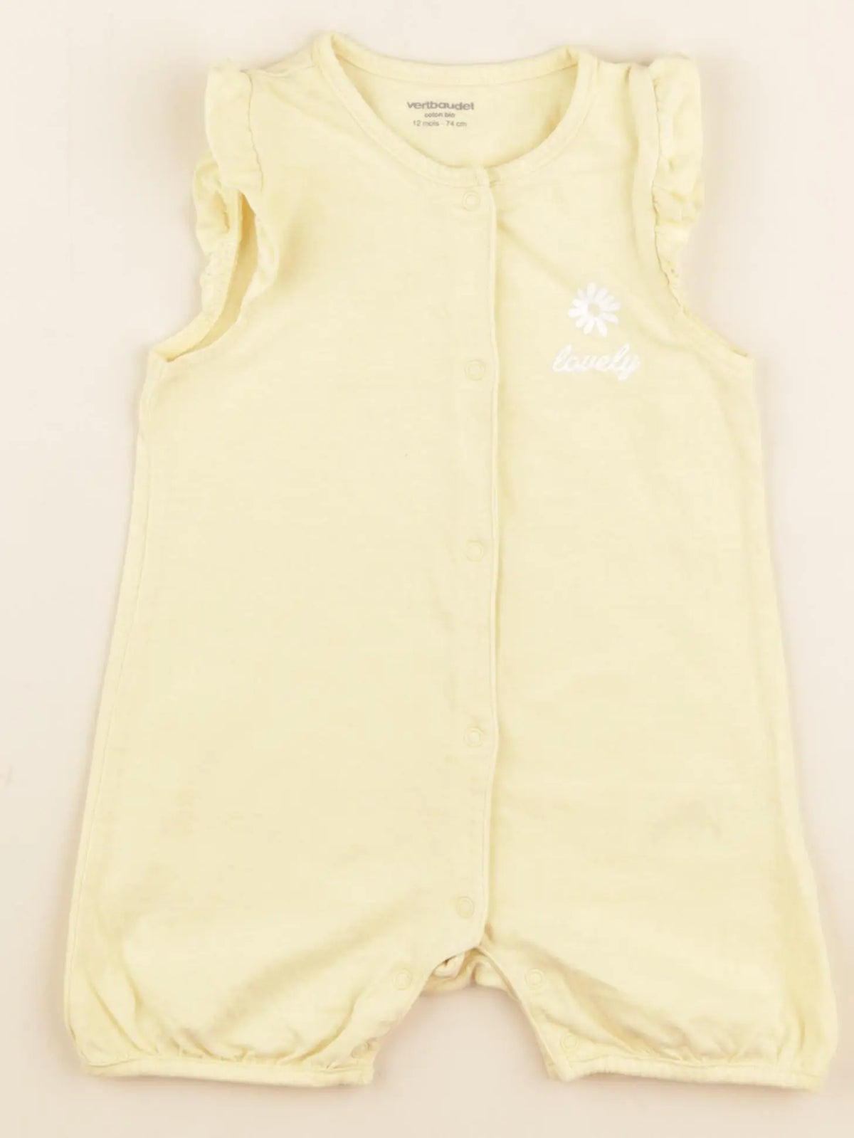 Vertbaudet - pyjama coton jaune - 12 mois