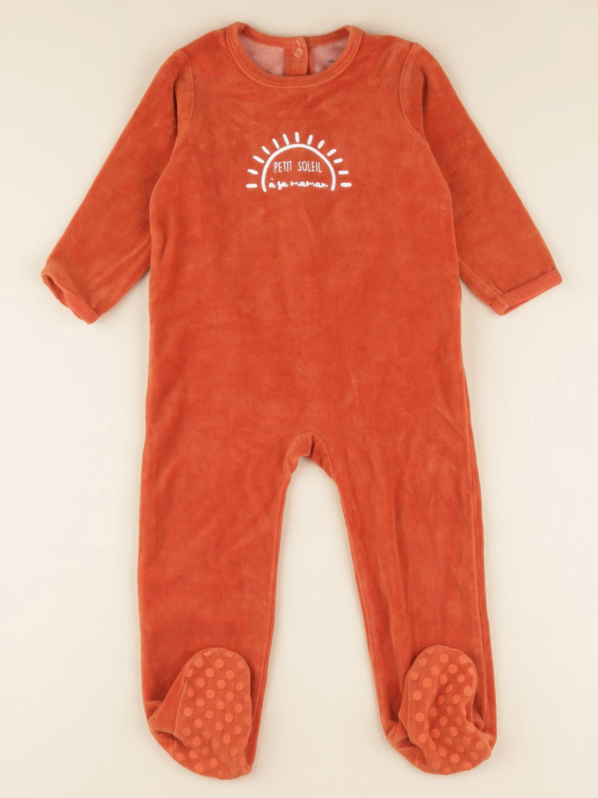 Vertbaudet - pyjama velours orange - 2 ans