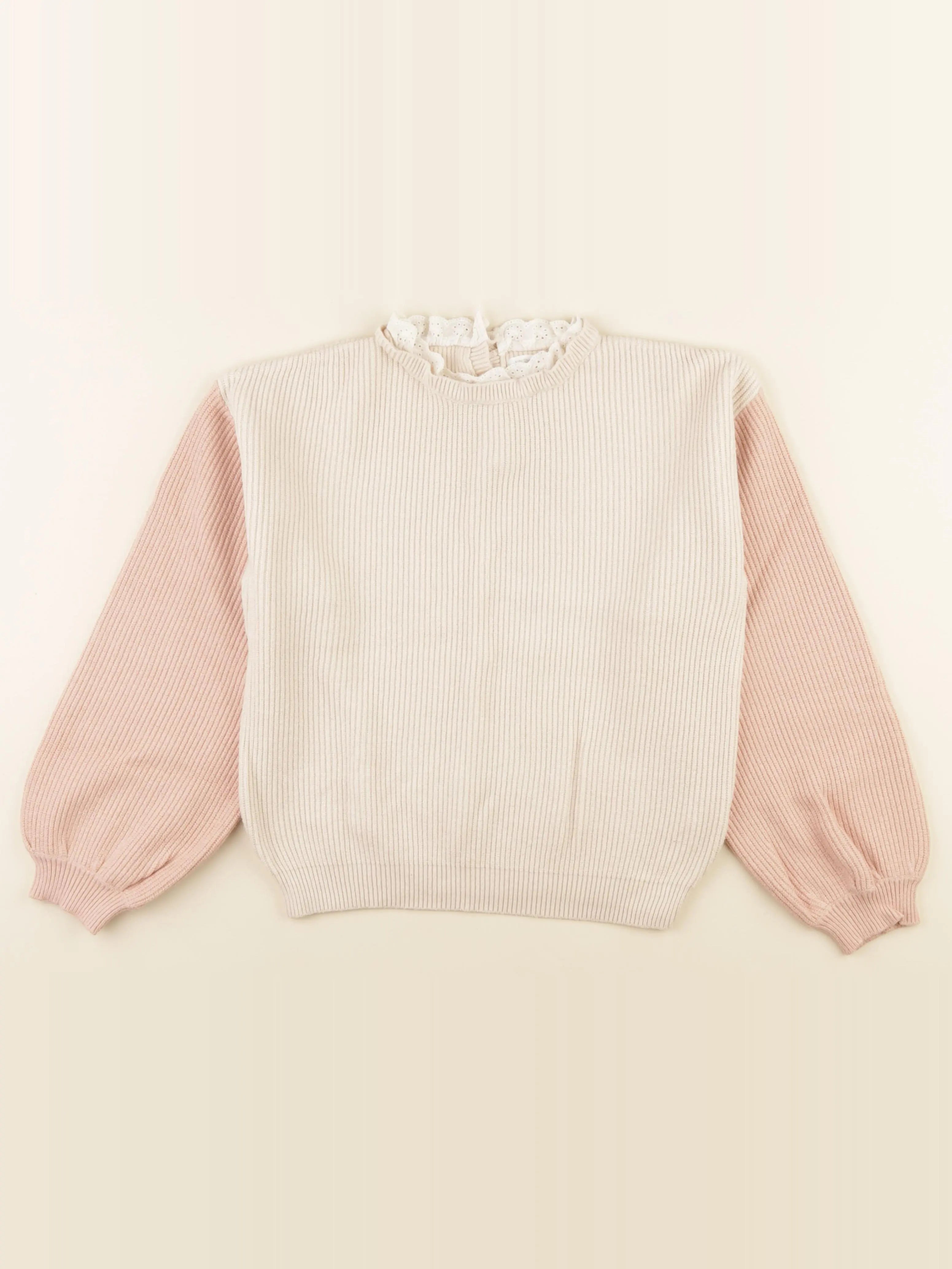 Vertbaudet - pull beige - 10 ans