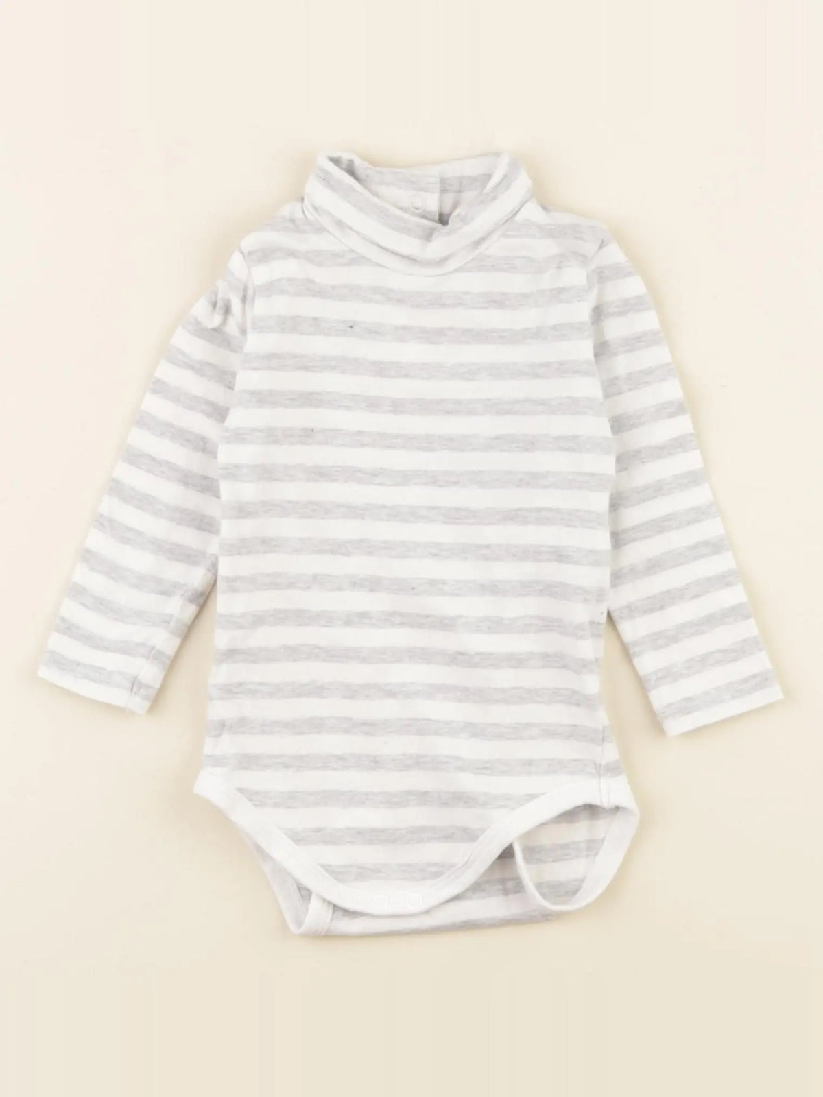 Vertbaudet - body tee-shirt blanc, gris - 9 mois